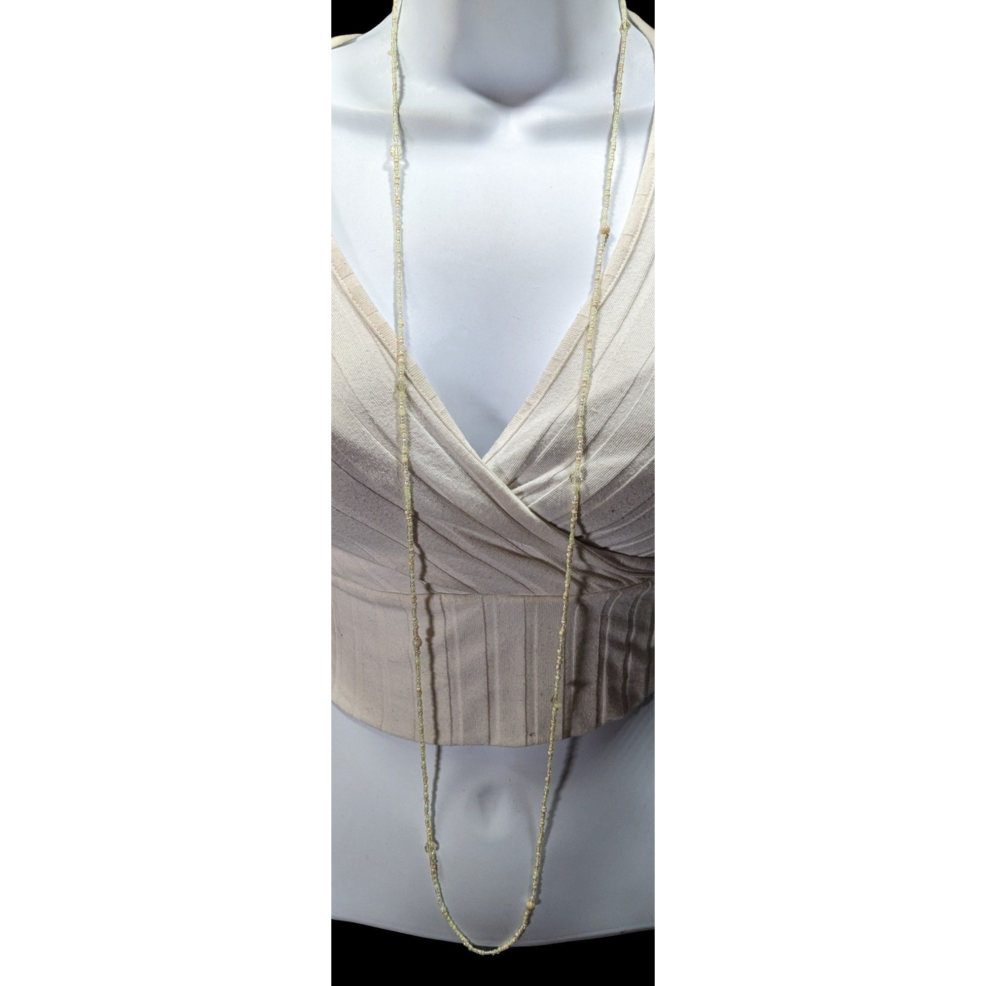 Other Simple Casual Cream Glass Beaded Necklace Size ONE SIZE - 2 Thumbnail
