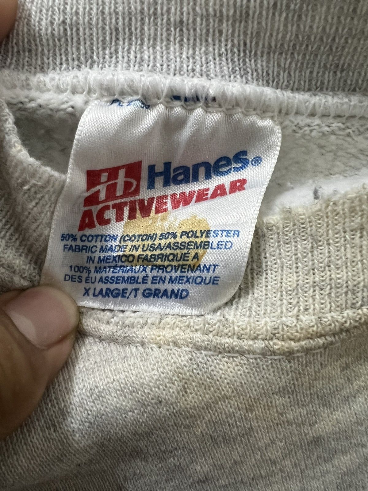 Hanes Vintage 90s Hanes sweatshirt spell out stratton Size US XL / EU 56 / 4 - 4 Thumbnail