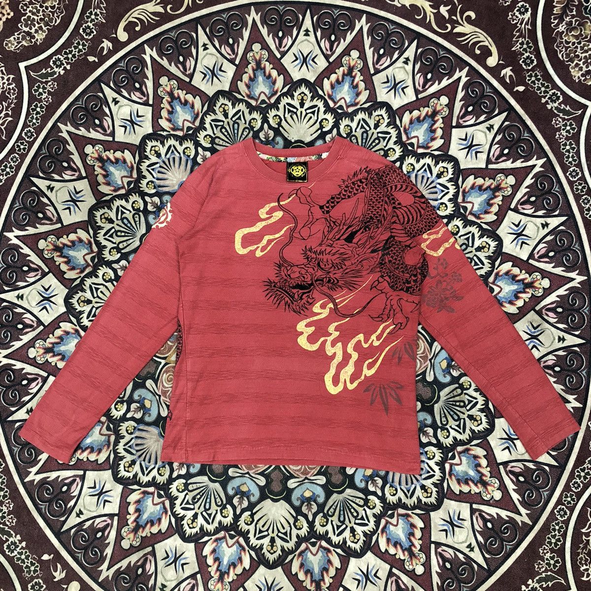 Japanese Brand Sukajan Motive Dragon Art Tatoo Long Sleeve Shirt Size US L / EU 52-54 / 3 - 1 Thumbnail