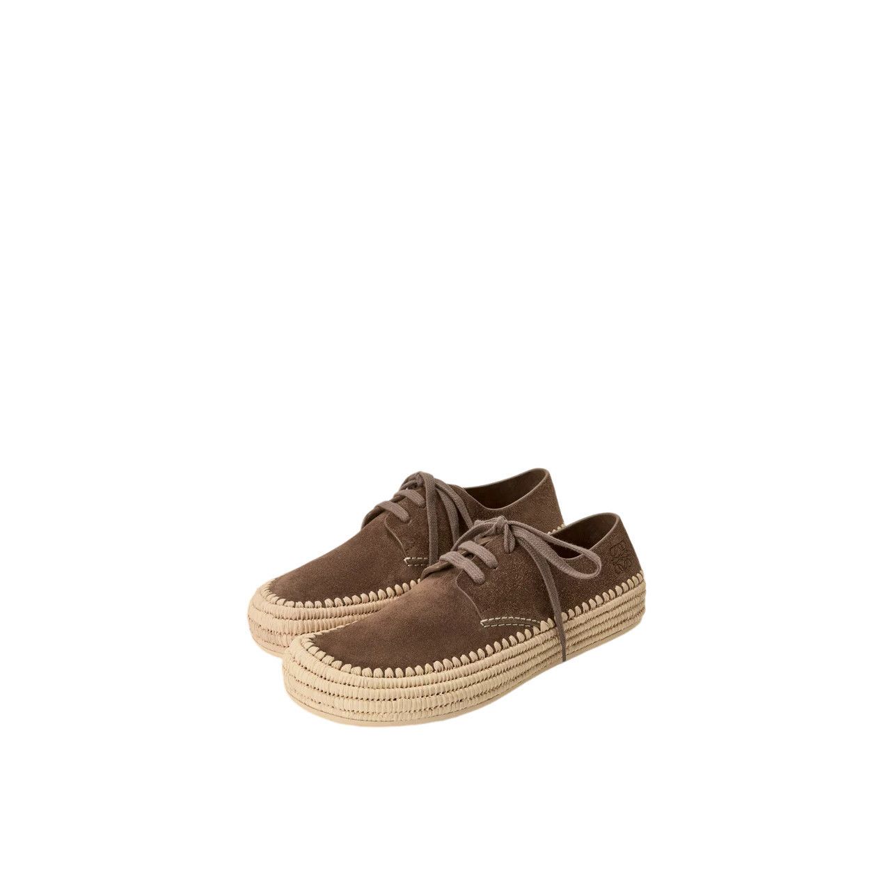LOEWE Rio $990 Taupe Suede Lace Up Shoes New & Authentic (Me