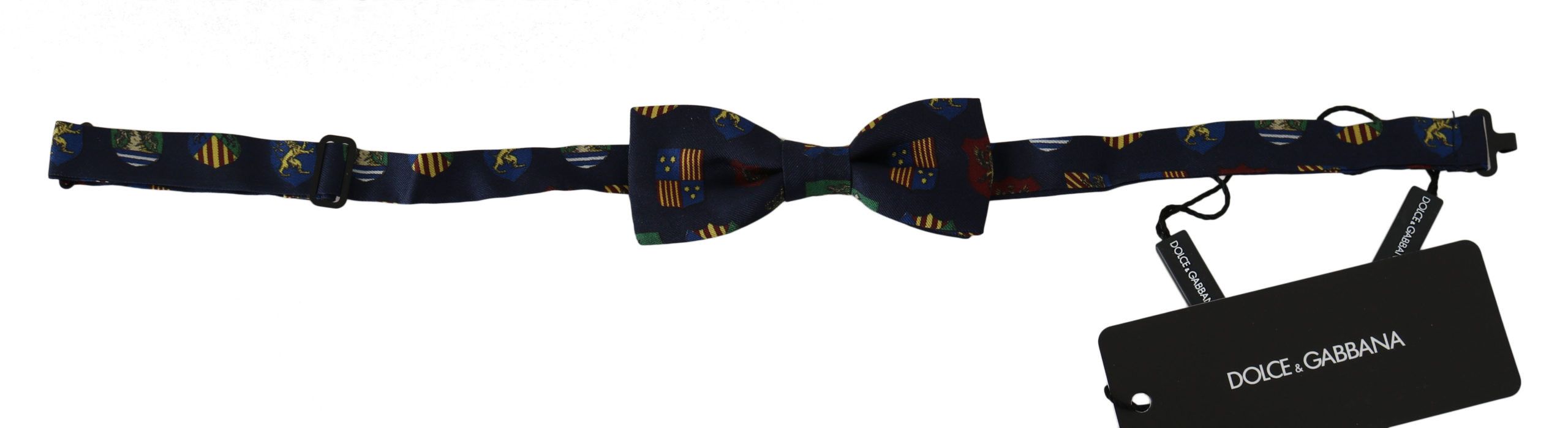 Dolce & Gabbana Exquisite Silk Bow Tie in Blue Flags Men's Print Size ONE SIZE - 1 Thumbnail