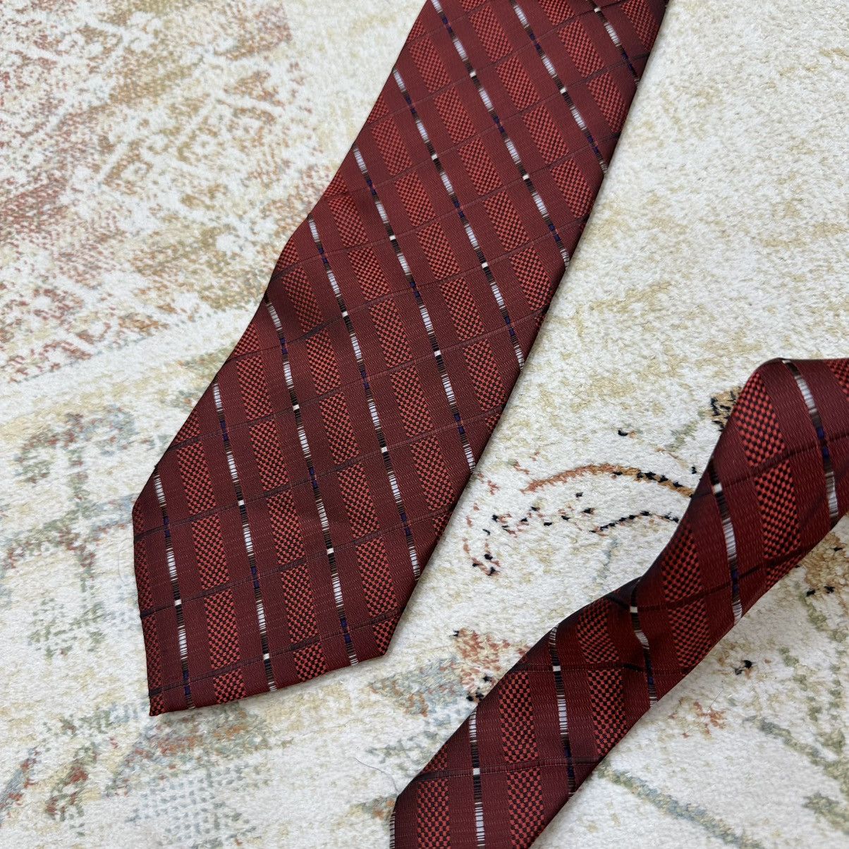 Designer Vintage Milimetric Tie Cravatte Italy style Old Money Y2K Size ONE SIZE - 5 Thumbnail