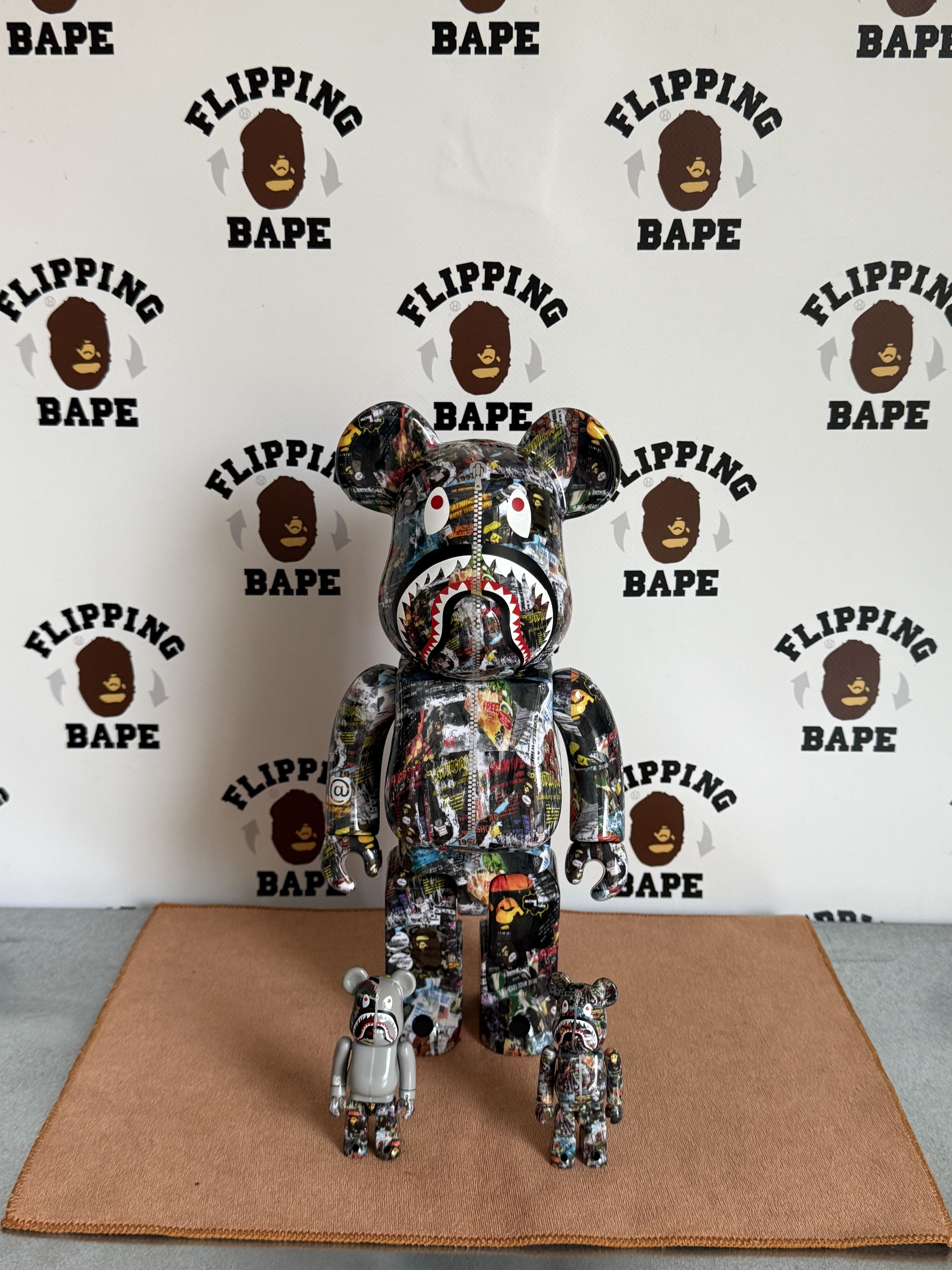 Bape BAPE X MEDICOM LEGACY CAMO SHARK BE@RBRICK 100%&400% Size ONE SIZE - 7 Thumbnail