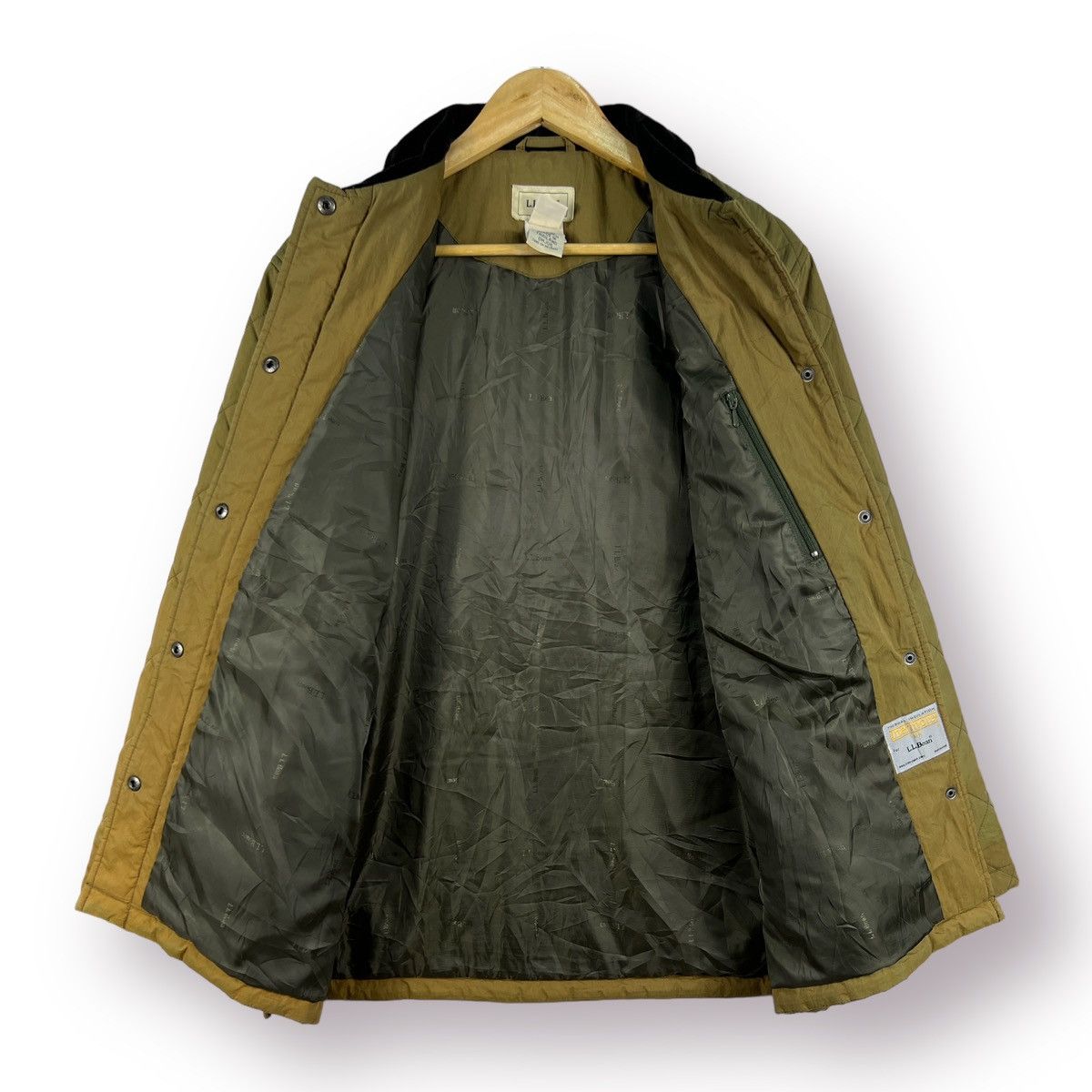 L.L. Bean 🔥 VTG OLIVE QUILTED SUNFADED L.L BEAN CORD COLLAR JACKET -M Size M / US 6-8 / IT 42-44 - 7 Thumbnail