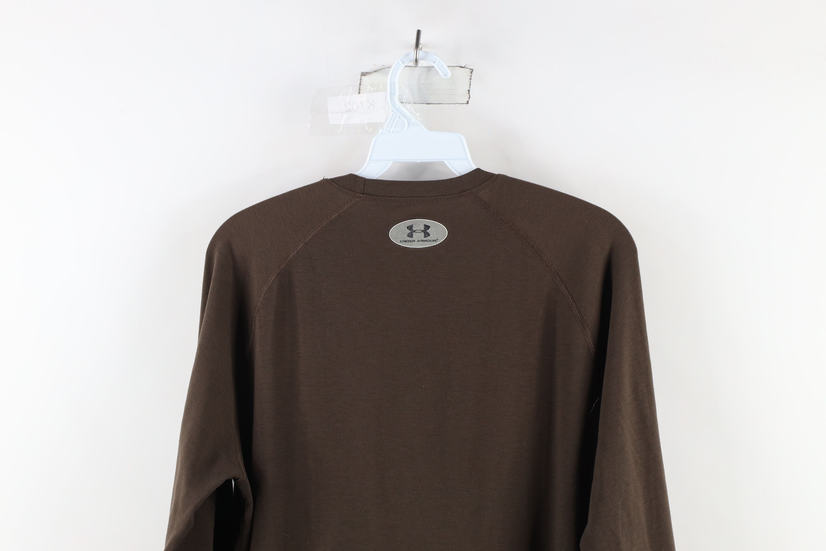 Under Armour × Vintage Under Armour Knit Training Long Sleeve T-Shirt Brown Size US S / EU 44-46 / 1 - 10 Thumbnail