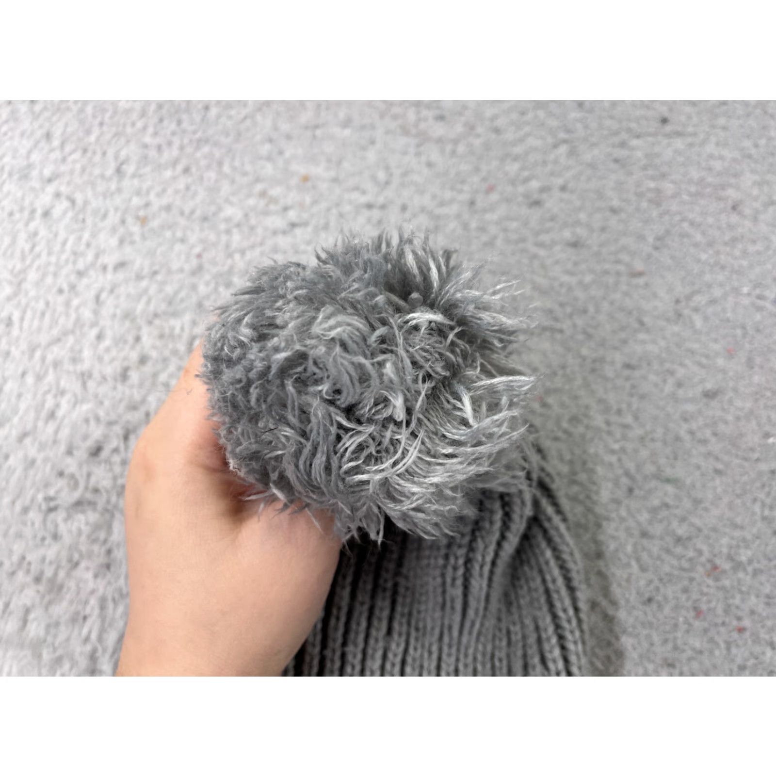 Steve Madden Steve Madden Beanie Toque Womens OS Gray Silver Spike Knit 100% Acrylic Pom Ski Size ONE SIZE - 3 Thumbnail