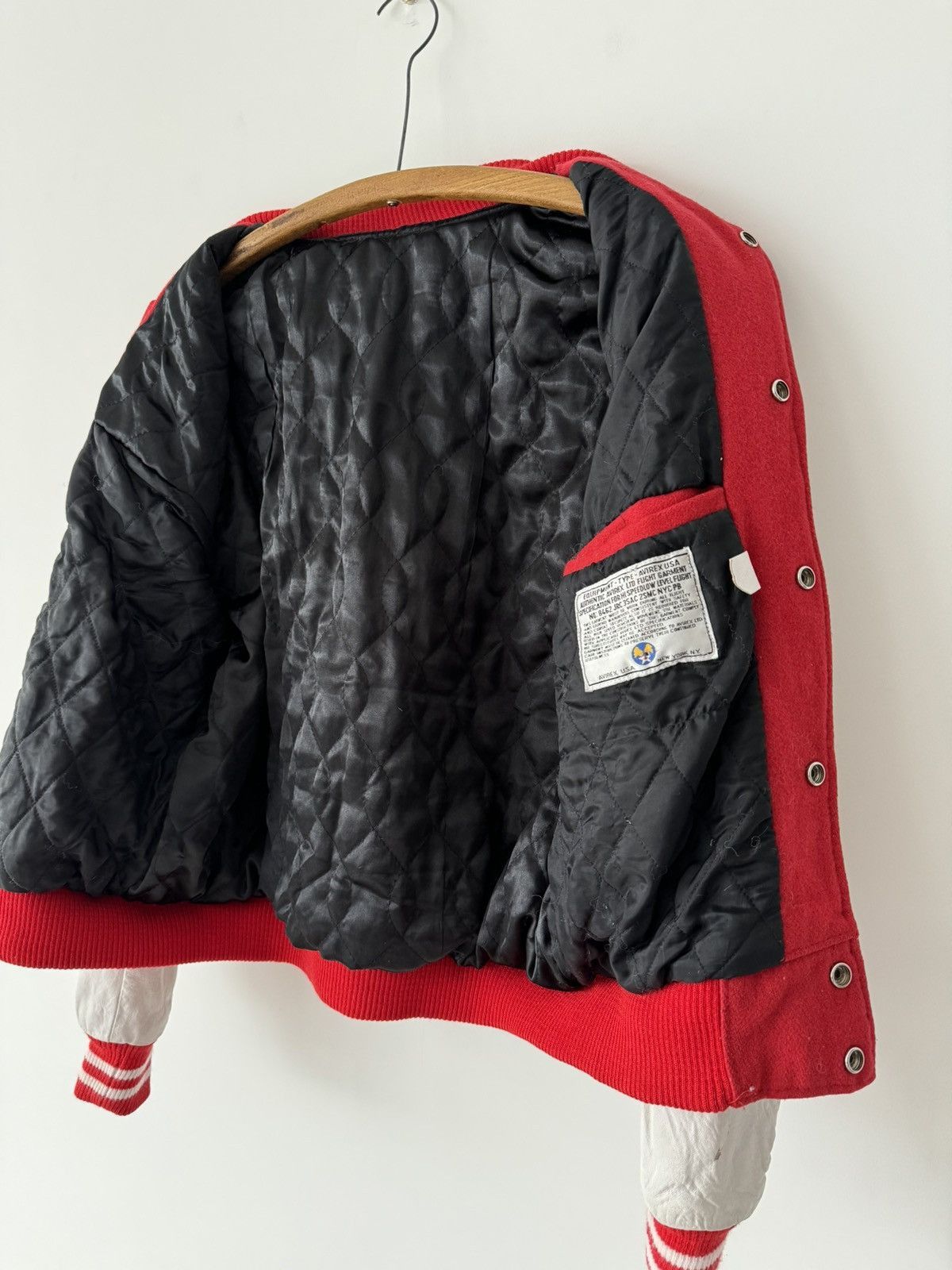 Avirex × Vintage Vintage 90s Avirex USA Varsity Wool Leather Red Jacket Size US M / EU 48-50 / 2 - 9 Thumbnail