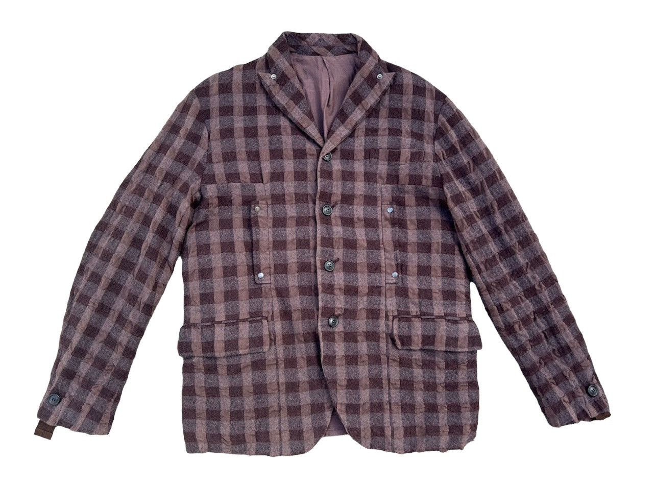 PPFM Vintage PPFM Seersucker Checks Wool Tactical Coat Jacket Size US M / EU 48-50 / 2 - 2 Thumbnail