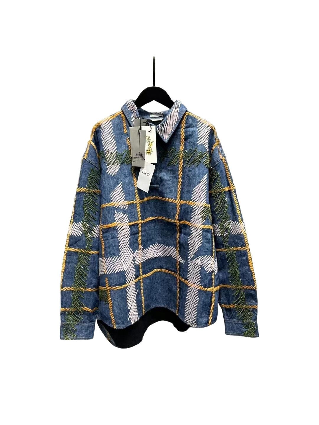DENIM TEARS × Dior Dior x Denim Tears Embroidered Check Shirt Size 40 Size US M / EU 48-50 / 2 - 1 Thumbnail