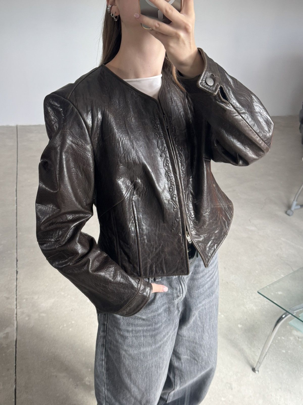 Other 80s Meindl Leather Jacket Designer Rare Size M / US 6-8 / IT 42-44 - 2 Thumbnail