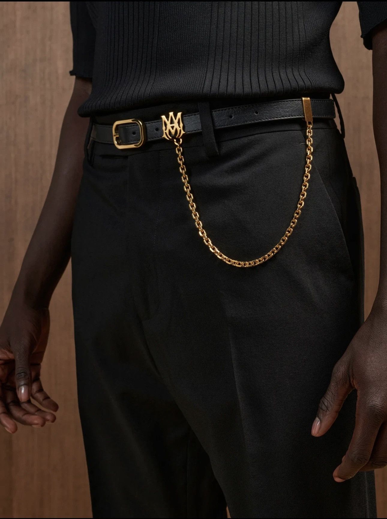 Amiri Amiri MA black chain belt size 95 Size 38 - 2 Thumbnail