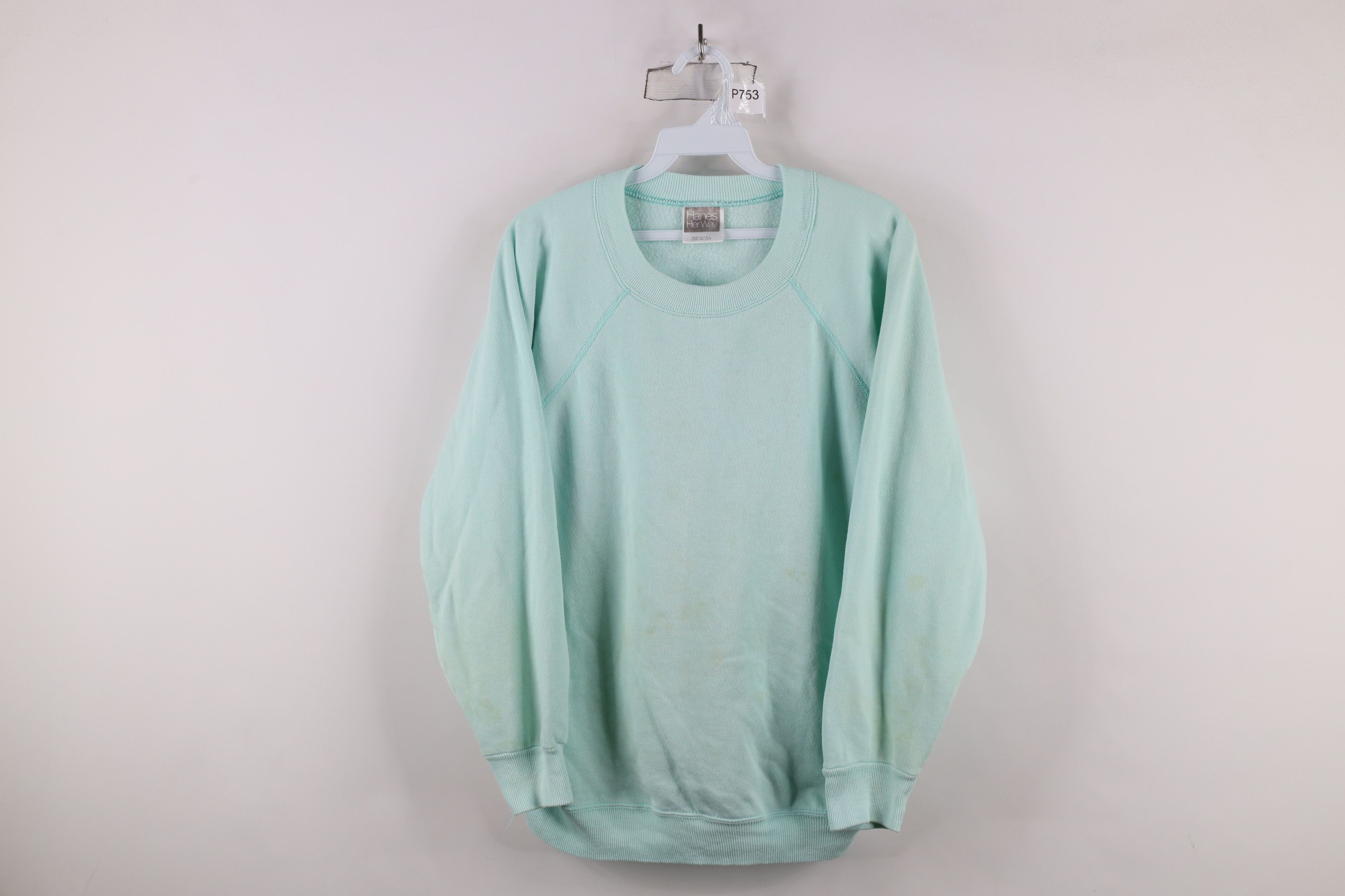 Vintage Vintage 90s Streetwear Blank Crewneck Sweatshirt Blue USA Size XL / US 12-14 / IT 48-50 - 1 Thumbnail