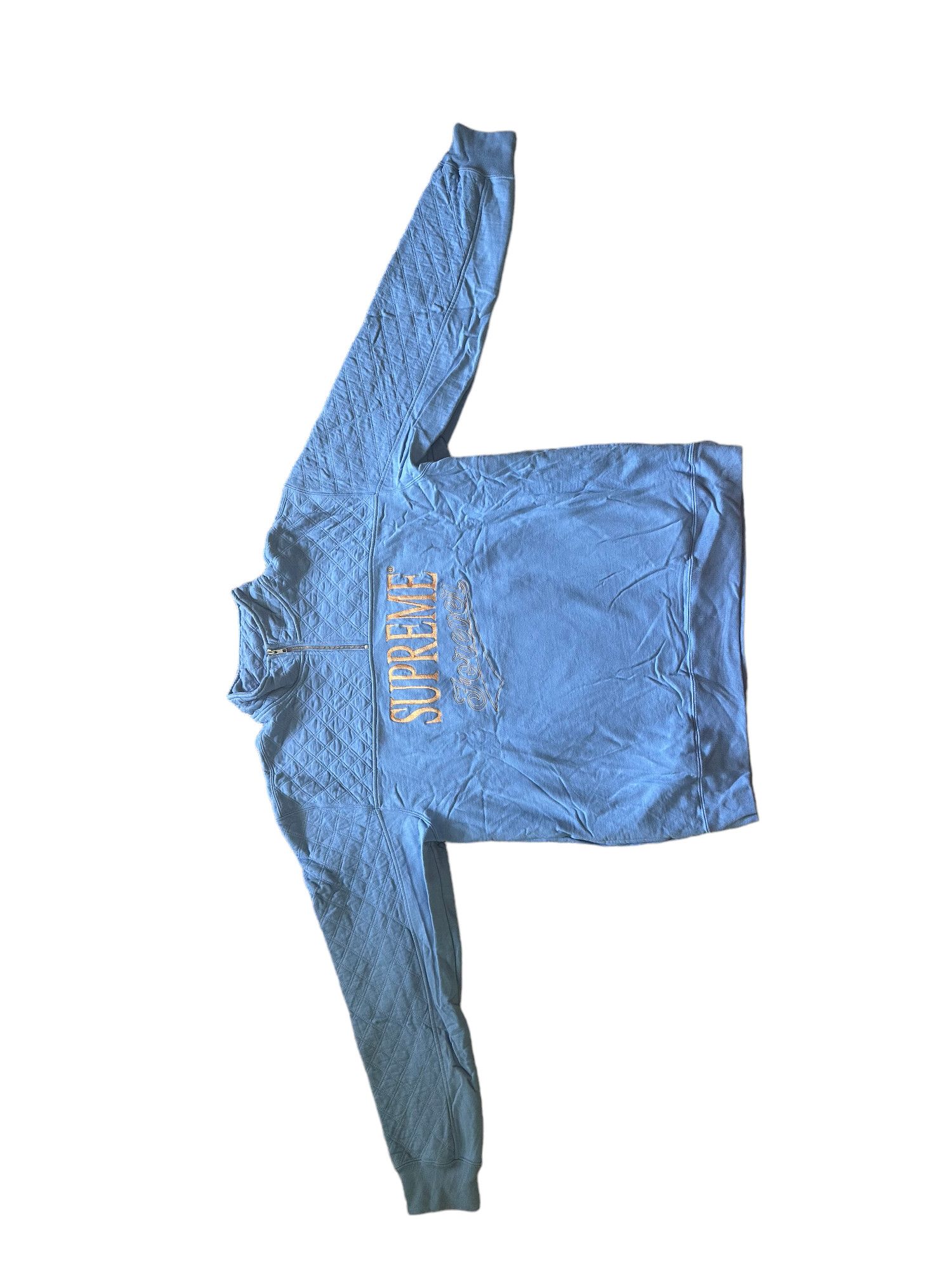 Supreme SS19 Forever Half Zip Sweatshirt XL Columbia Blue | Grailed