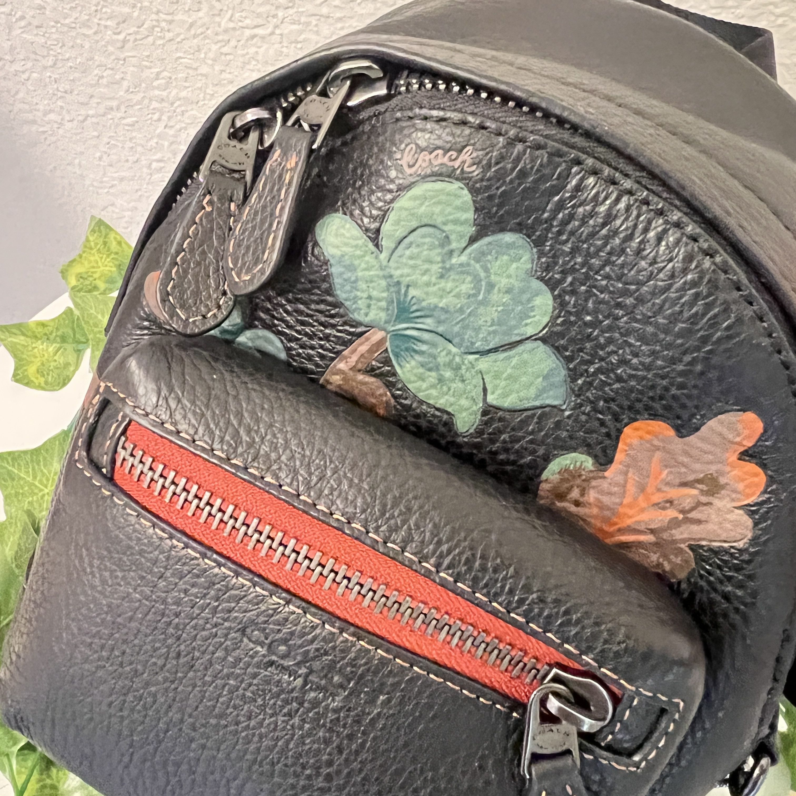 coach Small West Backpack Crossbody With Dreamy Leaves Print C8166 Small West Backpack Crossbody With Dreamy | Mercari main image 4