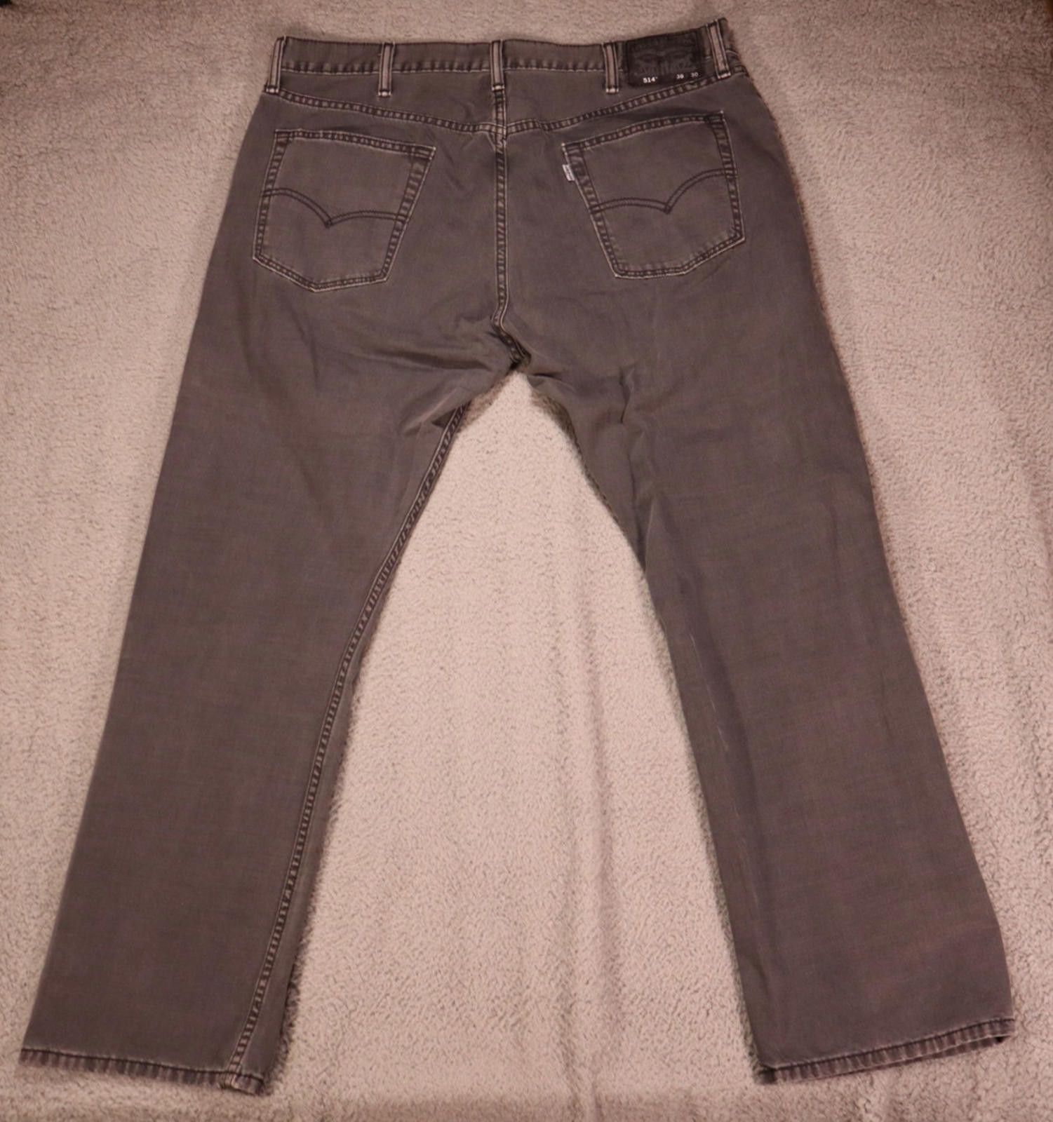 Levi's Levi's Jeans Men 38x30 Gray 514 Denim Medium Wash White Tab Size US 38 / EU 54 - 2 Thumbnail