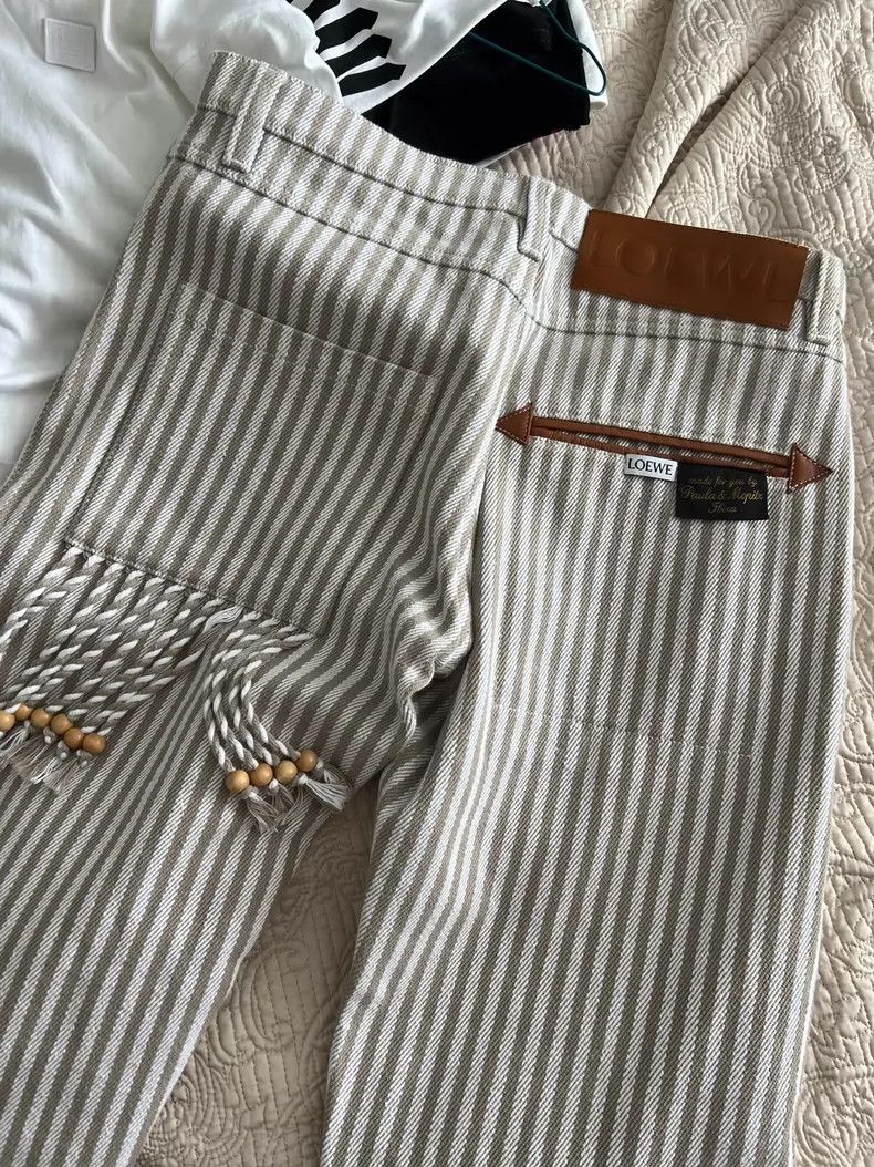 Loewe Loewe size 40 Striped fringed beaded trousers Size US 40 / EU 56 - 5 Thumbnail