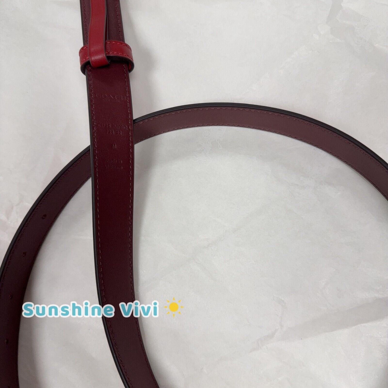 Coach NWT COACH Women's Signature Buckle Belt C1725 Red Medium Size ONE SIZE - 3 Thumbnail