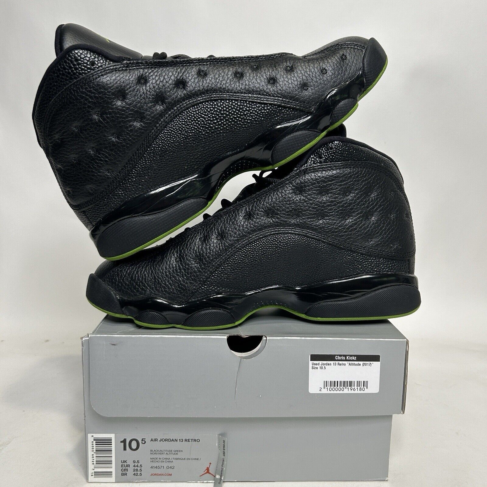 Jordan Brand Nike Air Jordan 13 Retro “Altitude/Black Green” 2017 Size US 10.5 / EU 43-44 - 3 Thumbnail