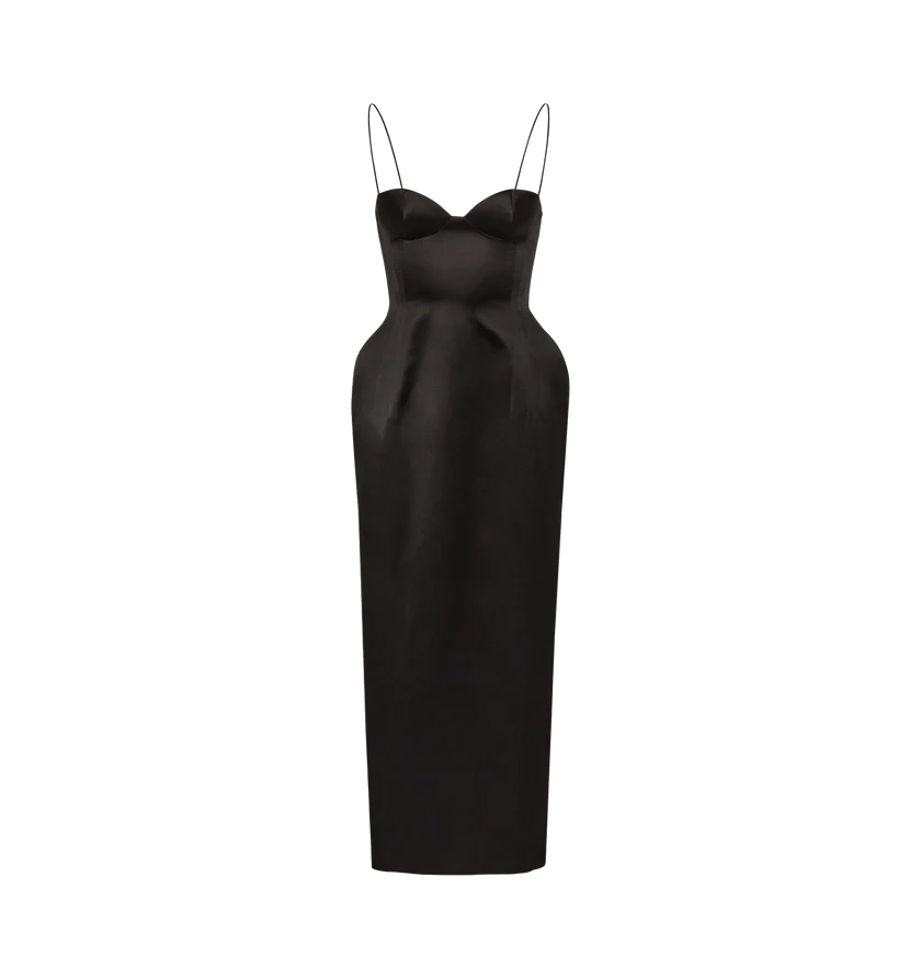 Magda Butrym o1h1sh11225 Sweetheart Midi Dress in Black Size M / US 6-8 / IT 42-44 - 1 Thumbnail