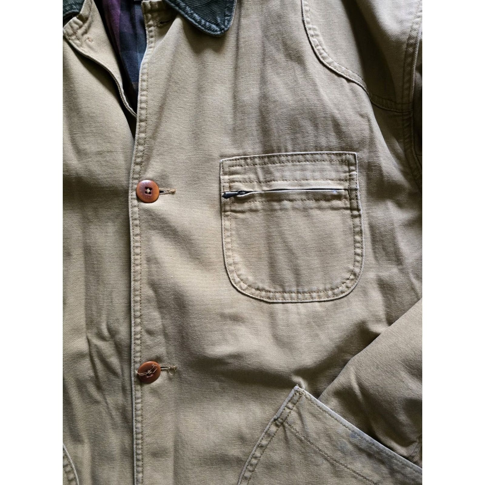 Vintage VINTAGE LL Bean Chore Coat Jacket 90s Removable Primaloft Lining Tan XL Men’s (Adult) Mens Size US XL / EU 56 / 4 - 5 Thumbnail