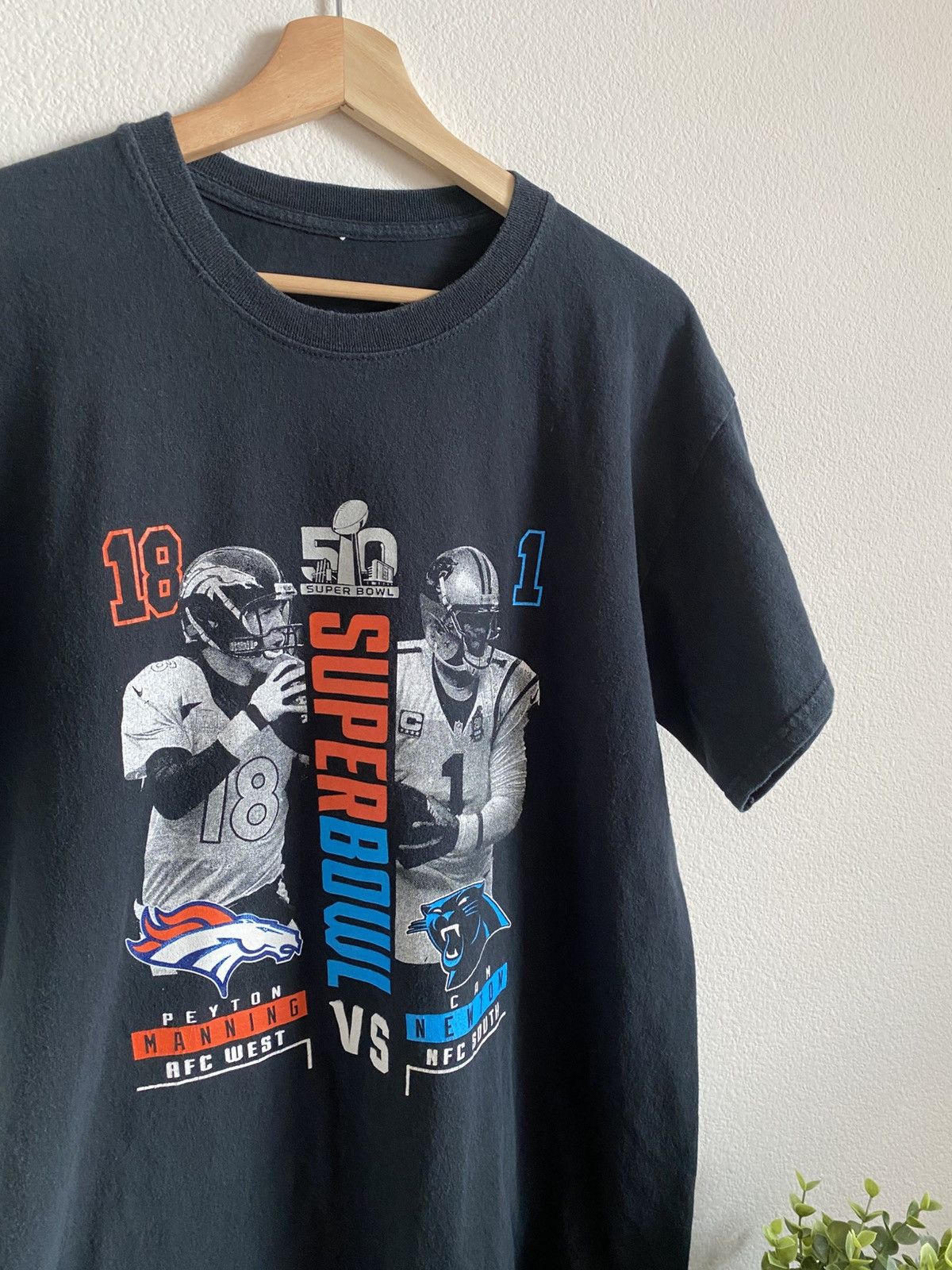 NFL Super Bowl 50 Tee Denver Broncos Payton Manning Size US XL / EU 56 / 4 - 3 Thumbnail