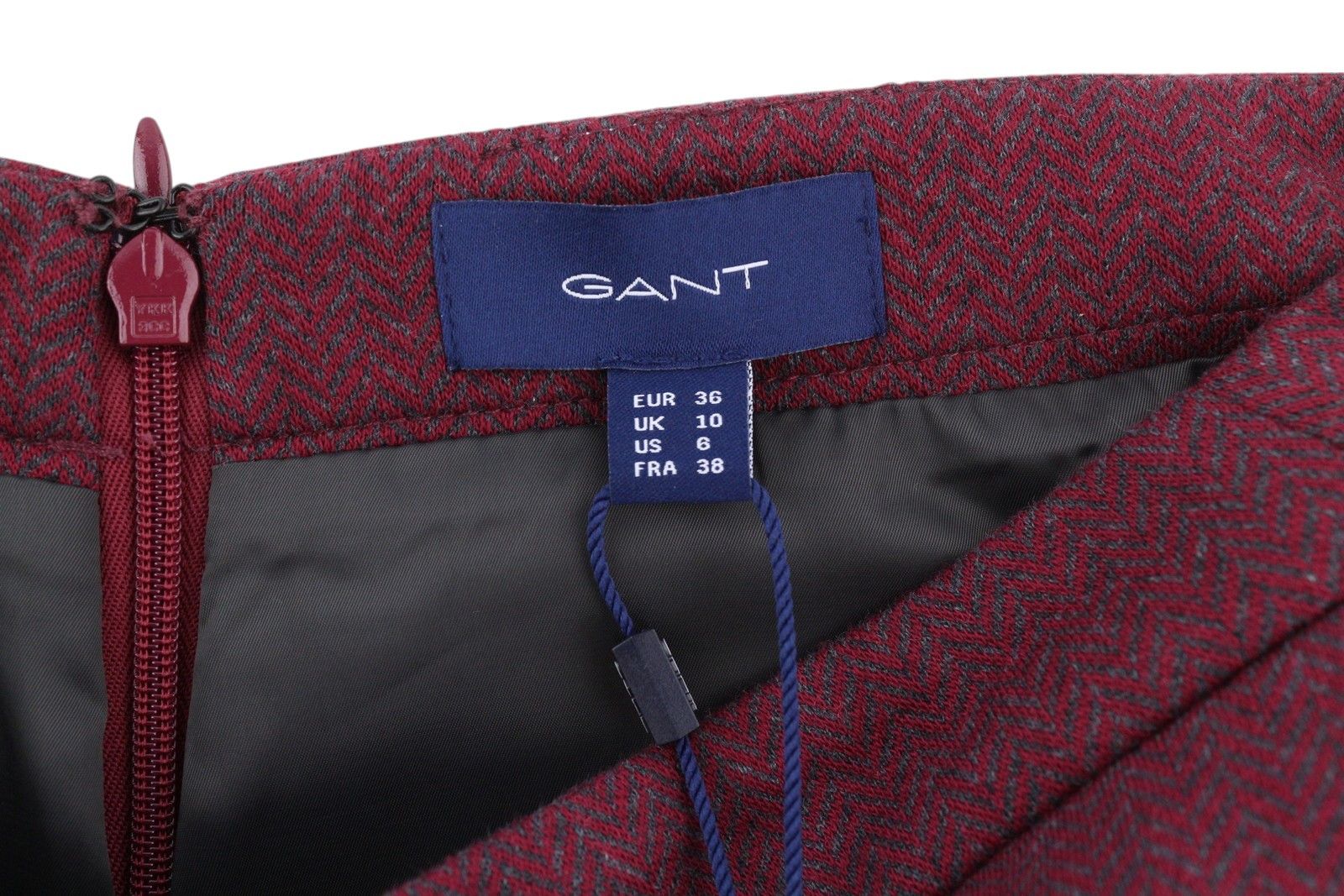 Gant HERRINGBONE JERSEY EU36 Burgundy Pockets Skirt 84931 Size 28" / US 6 / IT 42 - 10 Thumbnail
