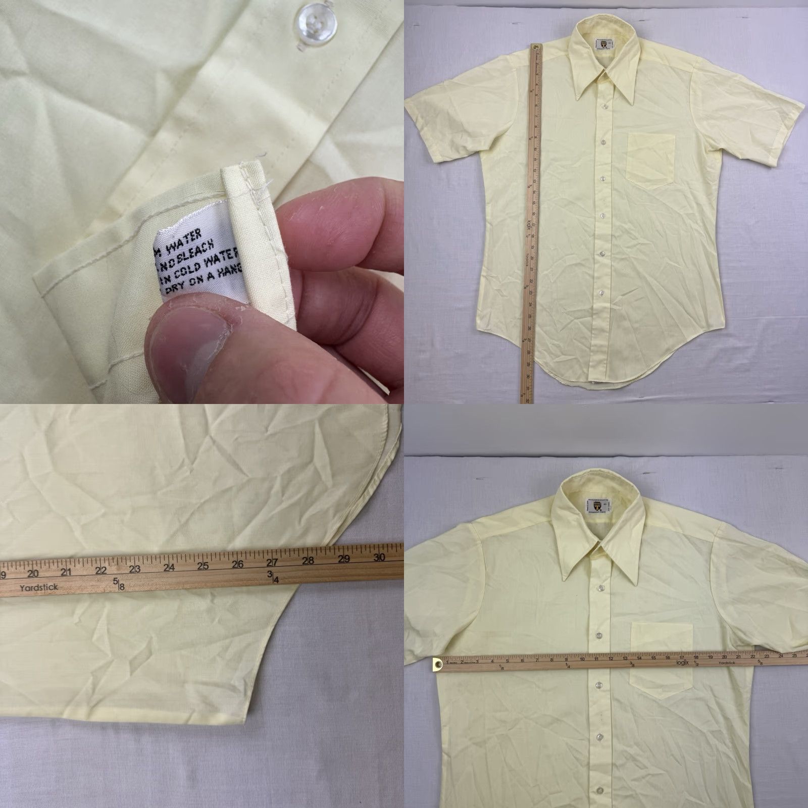 Vintage VINTAGE 1970s TG&Y Golden Button-Up Shirt Men Medium Yellow Classic 70s Size US M / EU 48-50 / 2 - 8 Thumbnail