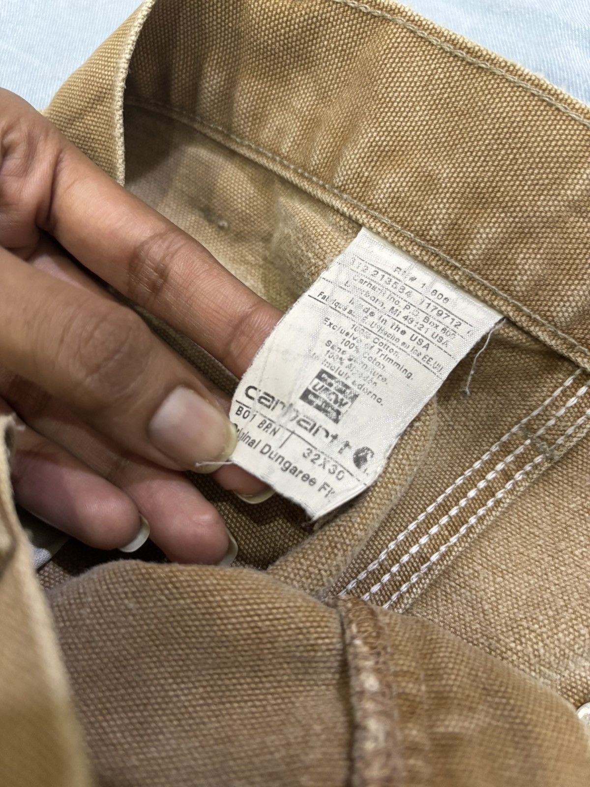 Carhartt Sunfade Carhartt B01 BRN Double knee denim Size US 32 / EU 48 - 6 Thumbnail