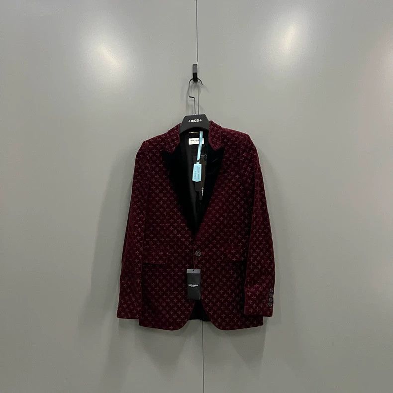 Saint Laurent Paris Saint Laurent Paris Burgundy velvet blazer 2505-Nextarrow Size XXS / US 00 / IT 34 - 1 Thumbnail