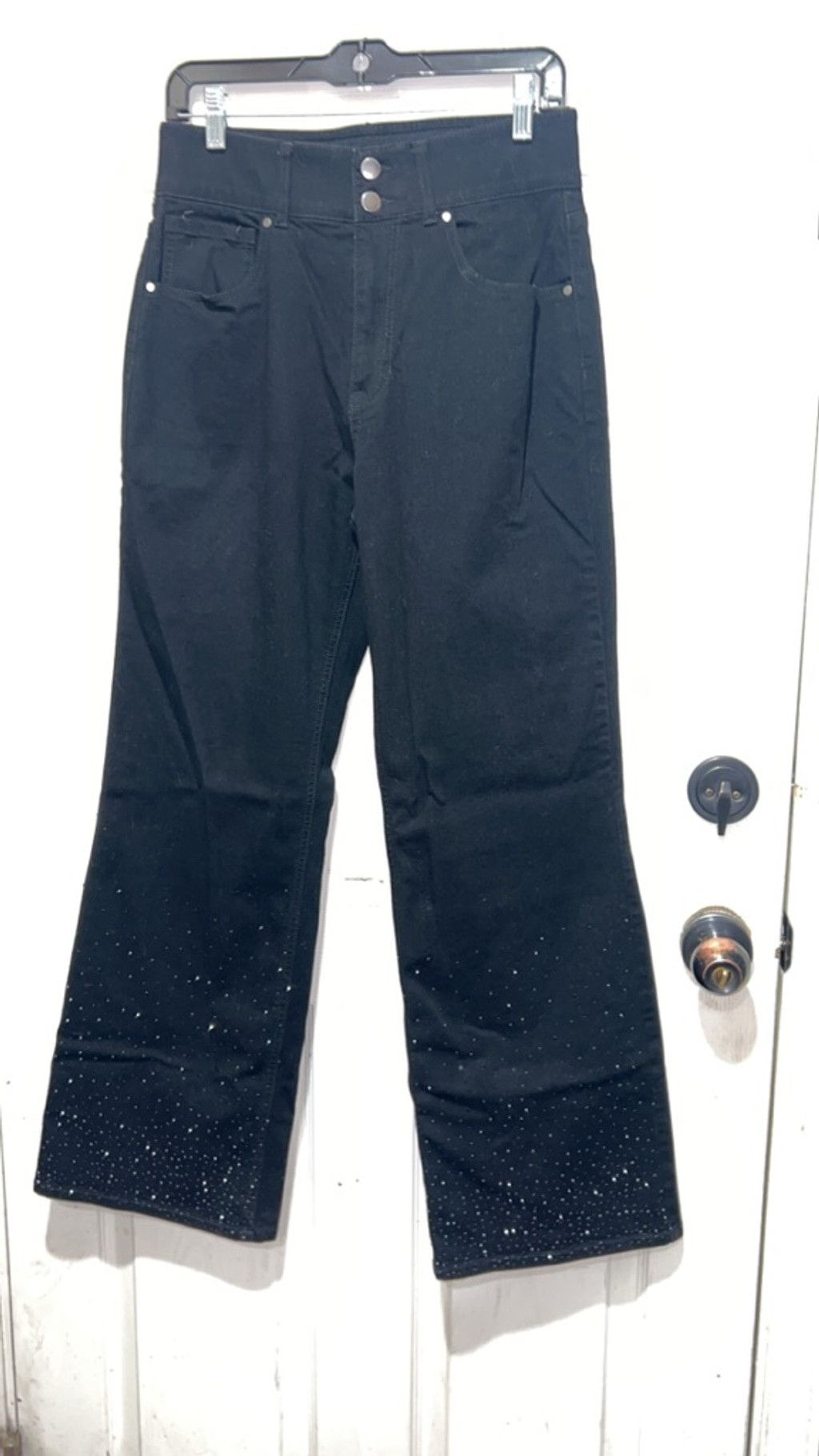 Other Farmers Market Black Flare & Wide Leg Jeans with Silver Size 32" / US 10 / IT 46 - 2 Thumbnail