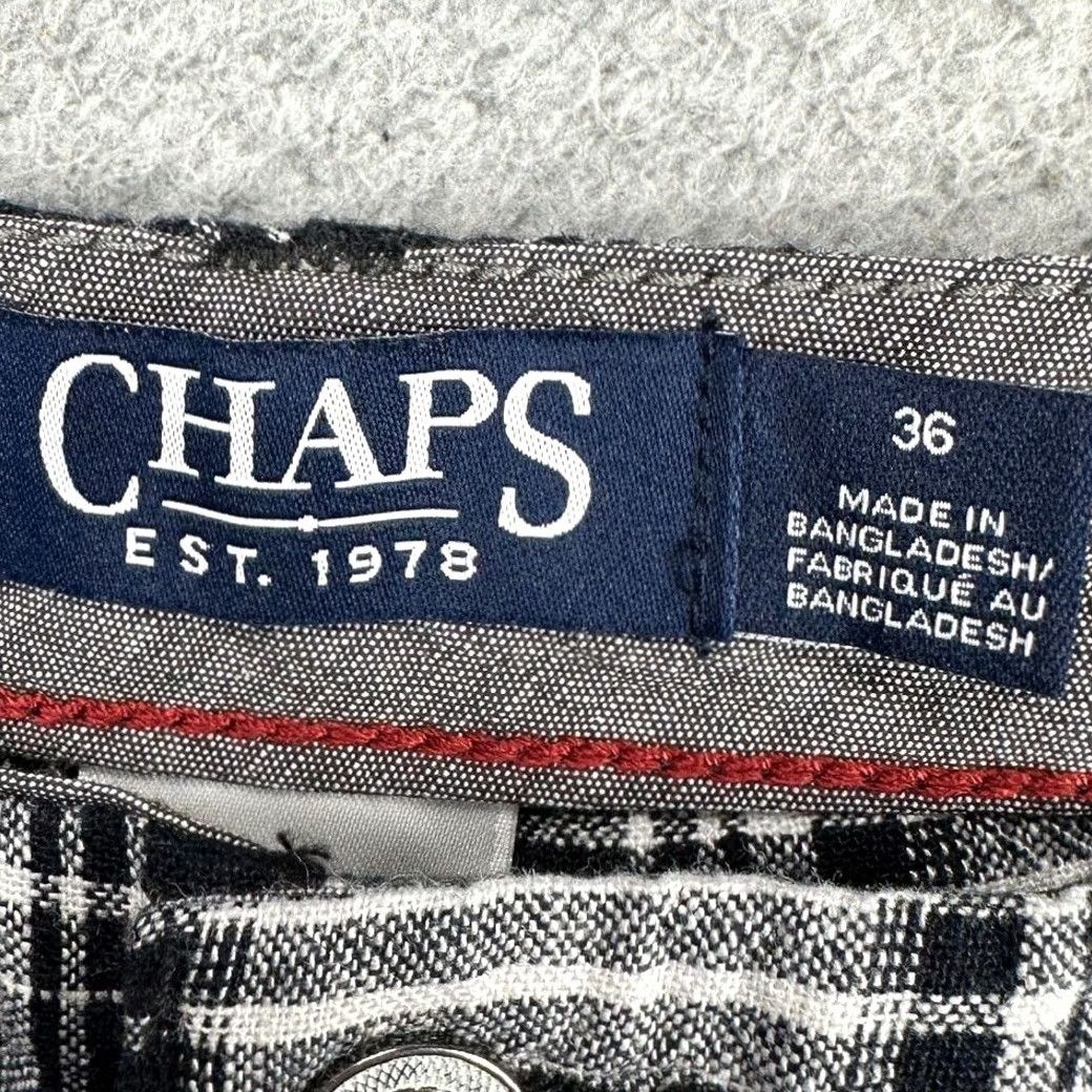 Chaps Chaps Linen Blend Shorts Men 36X9 Black White Plaid Flat Front Casual Pocket NEW Size US 36 / EU 52 - 4 Thumbnail