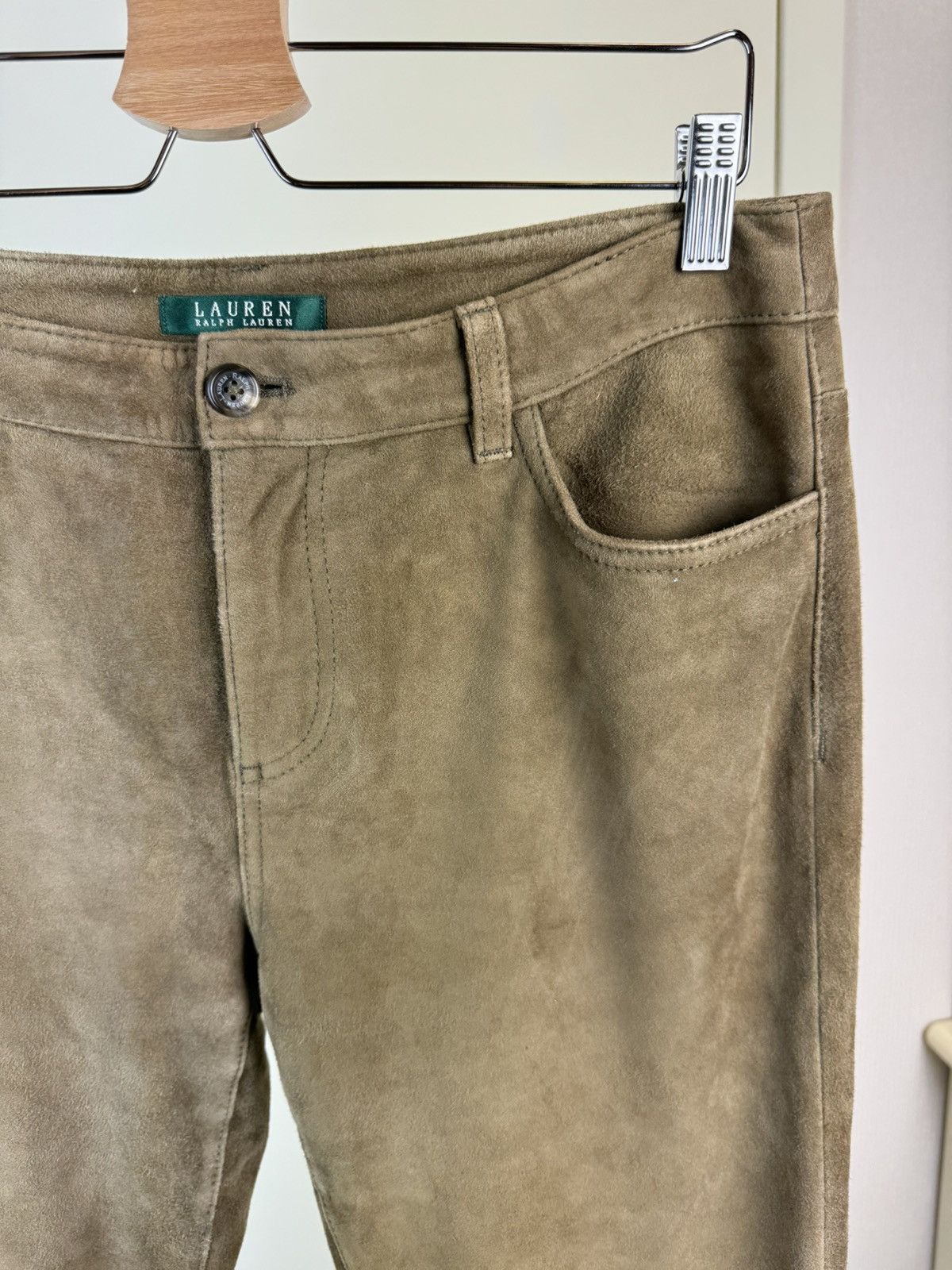 Lauren Ralph Lauren Ralph Lauren Suede Leather Brown Vtg Pants Trousers Cowboy Size 32" / US 10 / IT 46 - 15 Thumbnail