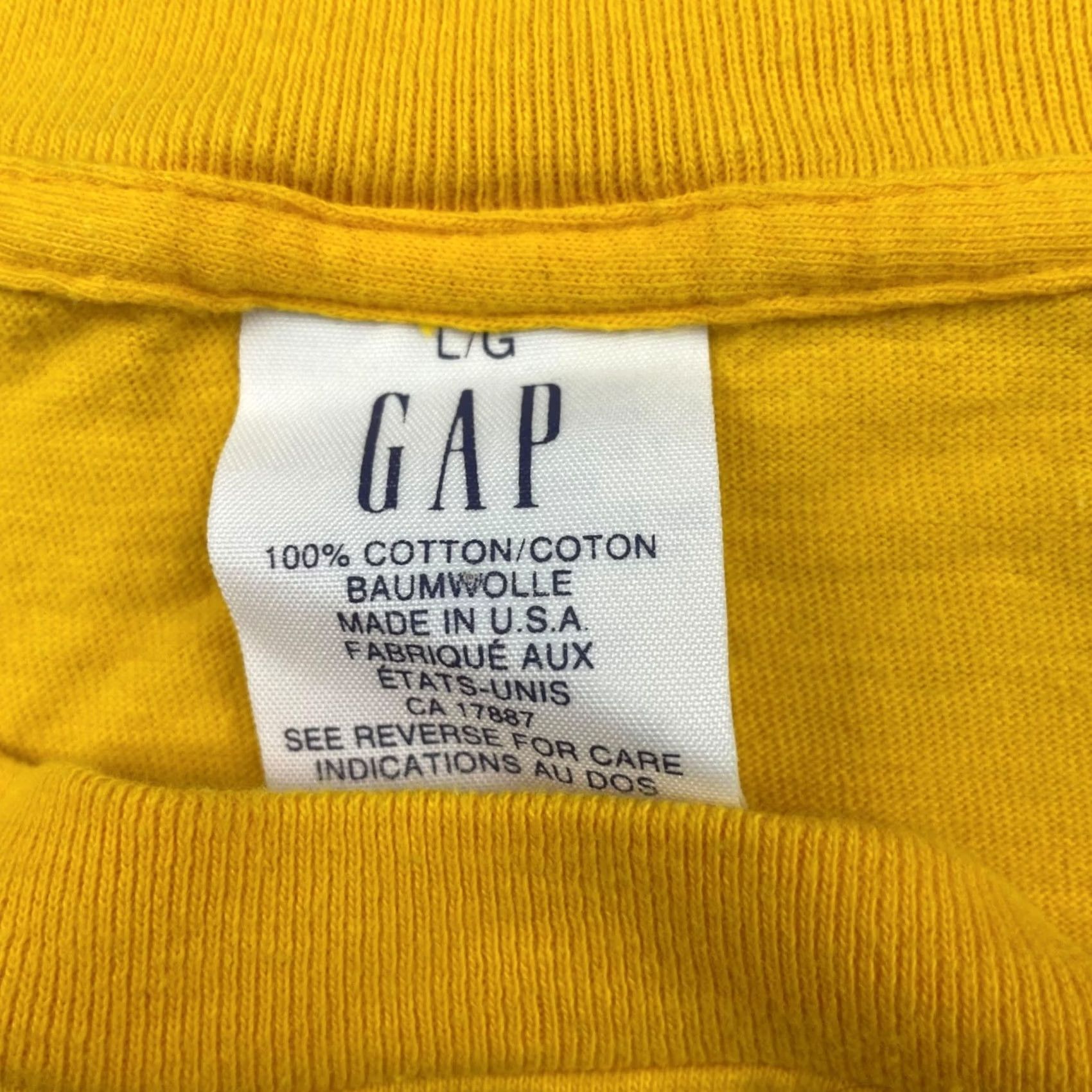 Gap VINTAGE Gap Men’s T-Shirt Abstract Art Single Stitch Cotton Yellow Large XL USA Regular Short Sleeve Mens Size US L / EU 52-54 / 3 - 4 Thumbnail