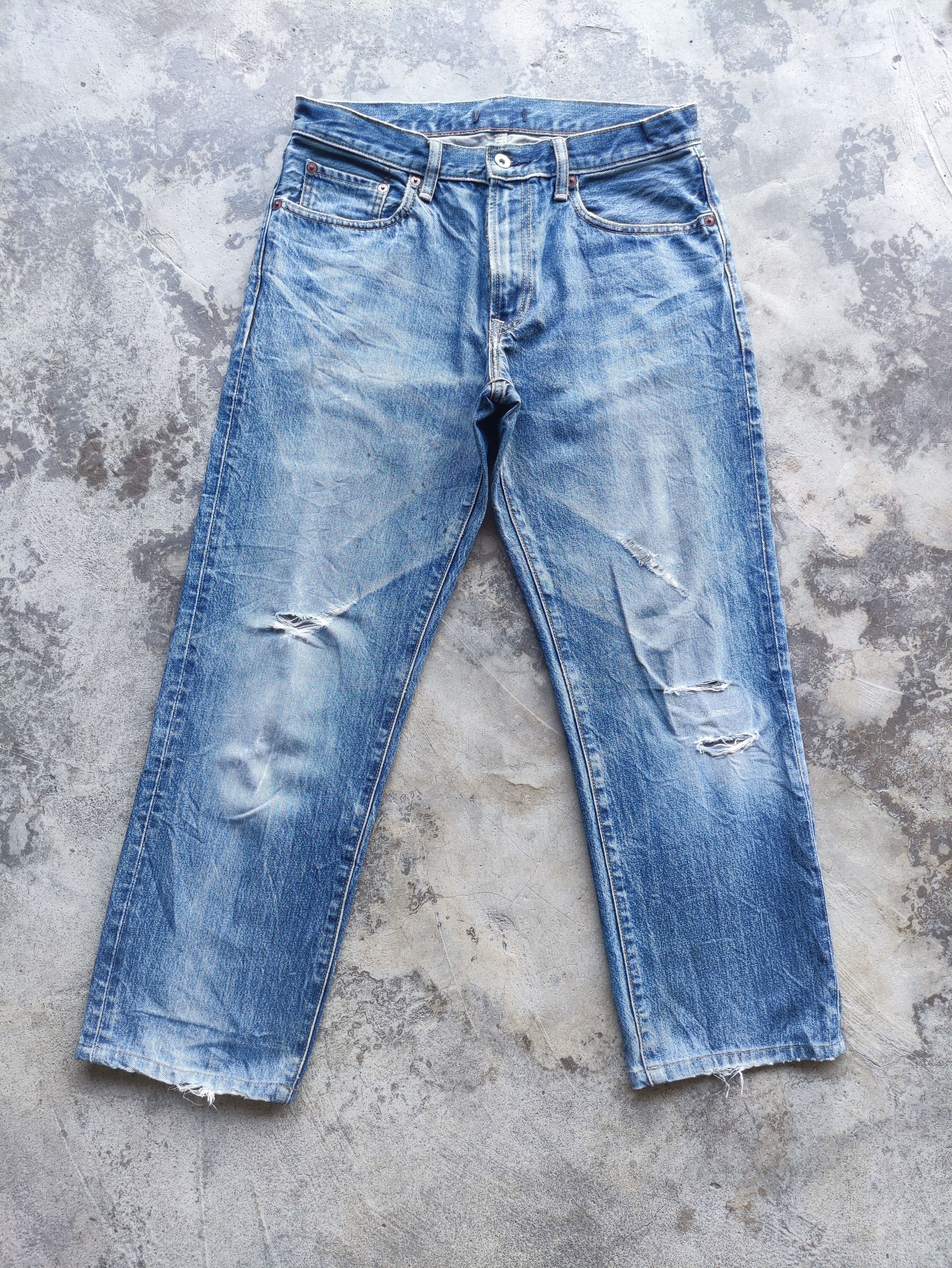 Vintage Japanese Brand Distressed Faded Denim Pants