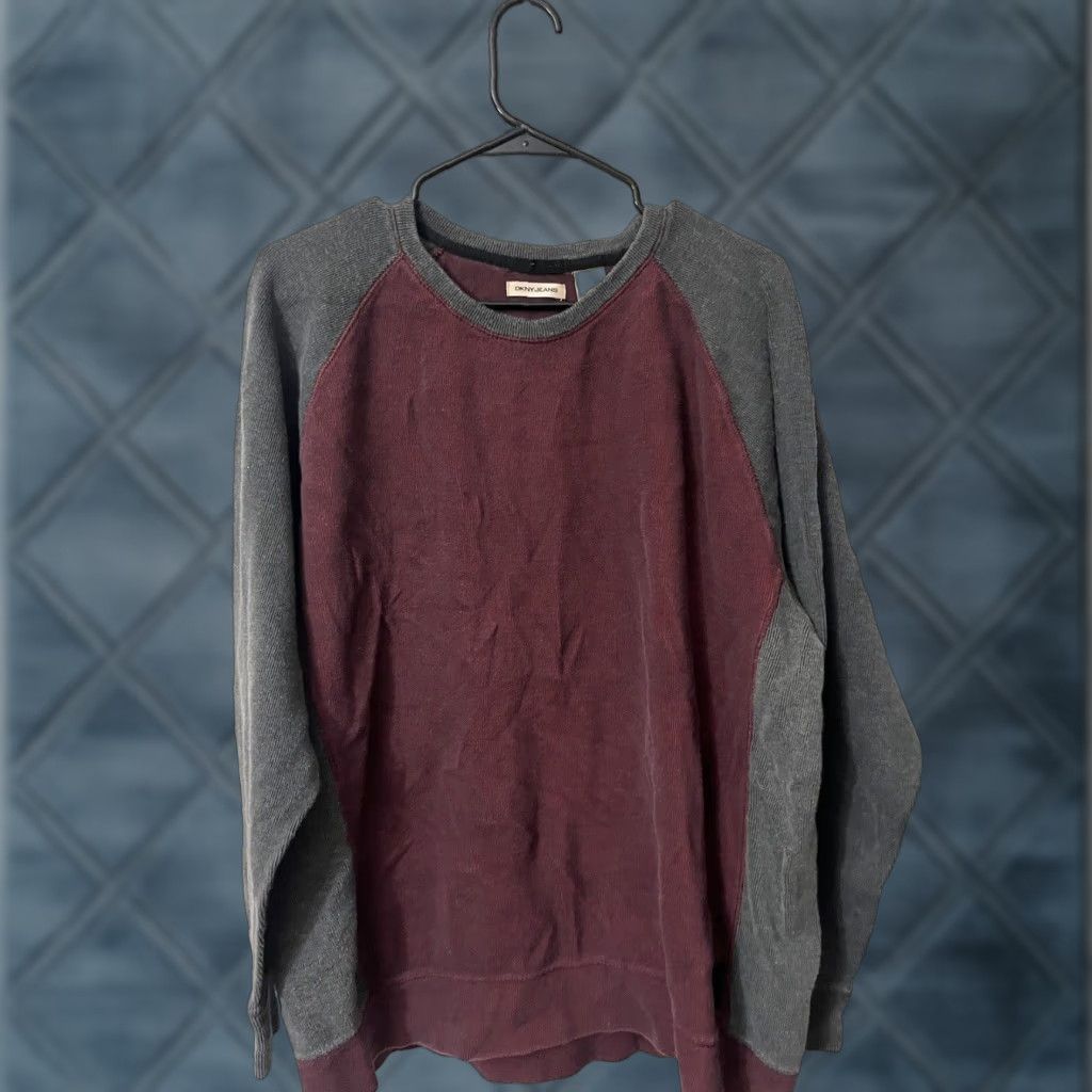 DKNY VTG DKNY Jeans Men 2XL Maroon Cotton Blend Pullover Sweatshirt Crew Neck Long Sleeve Logo Vintage Yes Regular Size US XXL / EU 58 / 5 - 1 Thumbnail