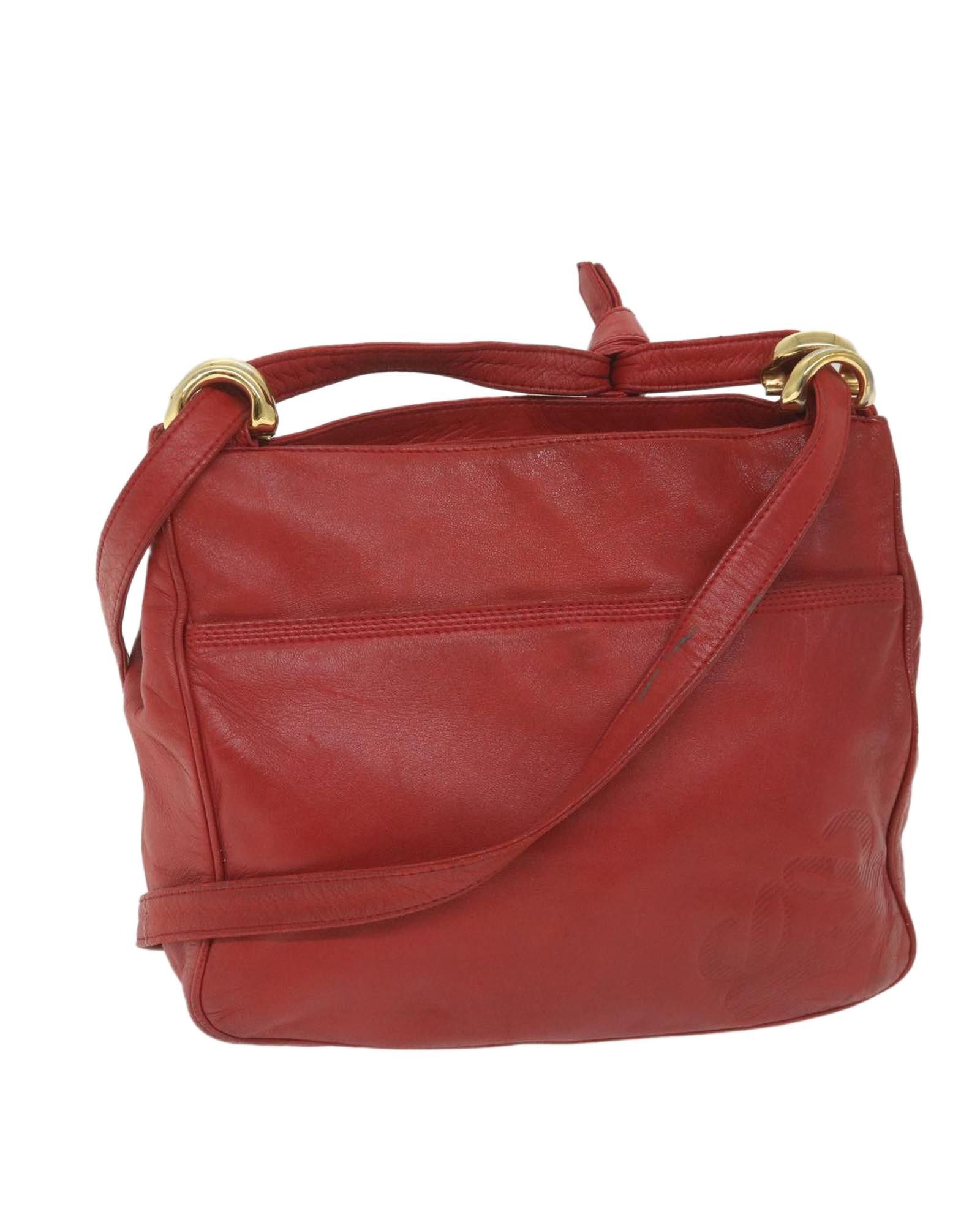 image of Loewe Red Leather Shoulder Bag, Women's