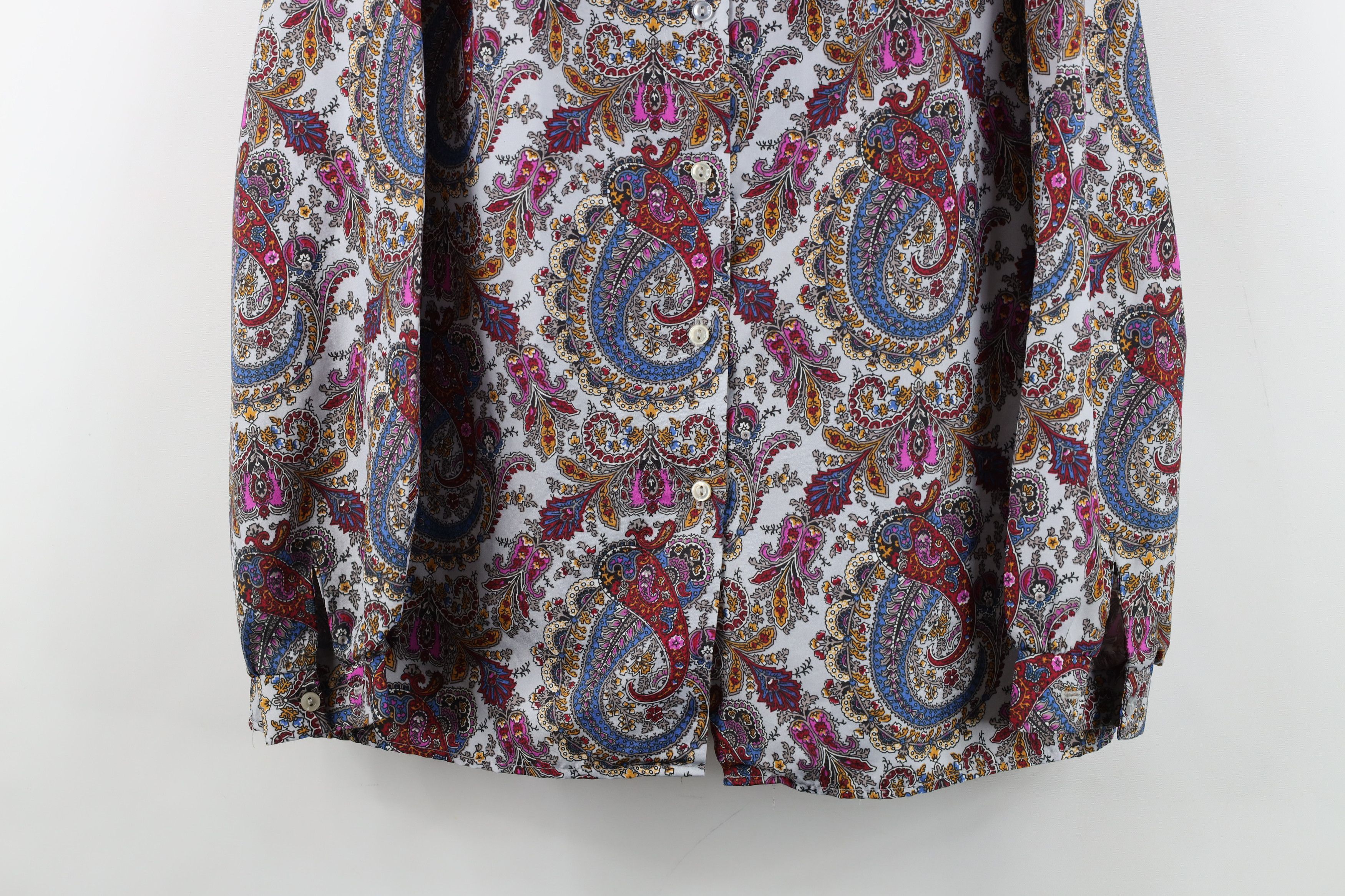 Vintage Vintage 60s 70s Streetwear Paisley Ruffled Button Shirt USA Size XL / US 12-14 / IT 48-50 - 3 Thumbnail