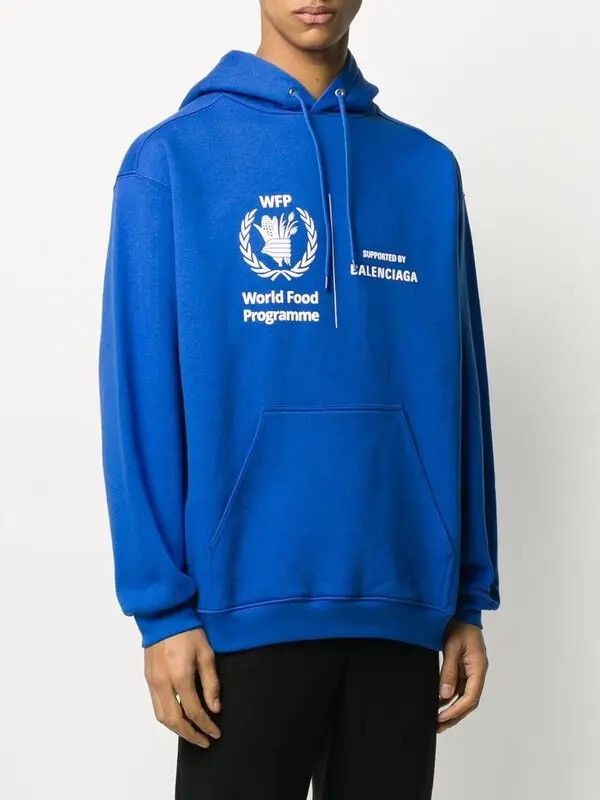 Balenciaga Balenciaga World Food Programme logo-print cotton hoodie Size US XS / EU 42 / 0 - 12 Thumbnail