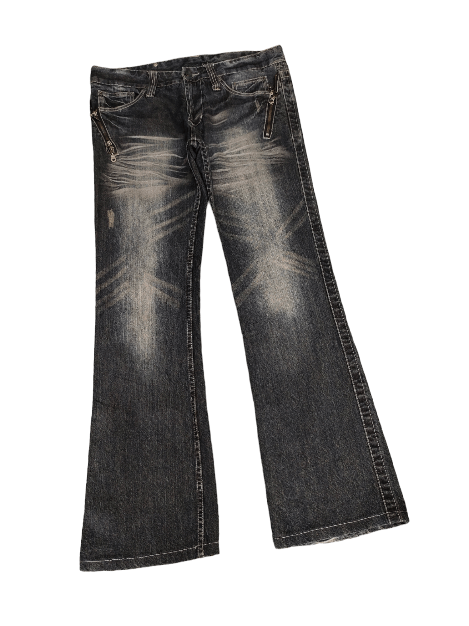 semanticdesign Flare Jeans Semantic Design Distress Faded Bootcut Denim Size US 34 / EU 50 - 3 Thumbnail