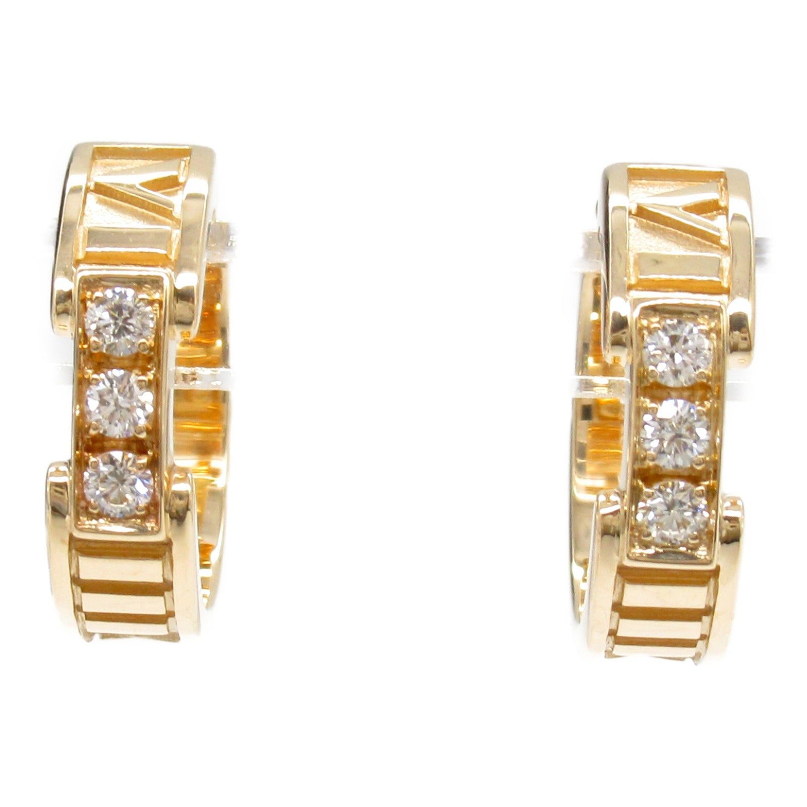 Tiffany & Co. Tiffany Co Atlas Earrings Diamond K18Pg (Pink Gold) Clear Size ONE SIZE - 1 Thumbnail