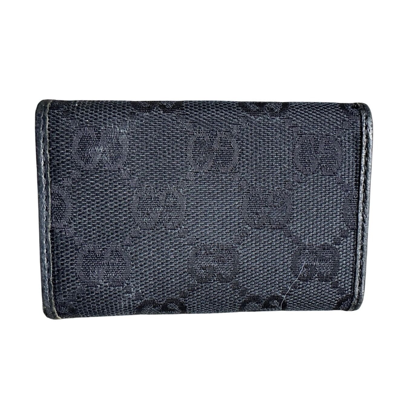 Gucci Gucci Black GG Canvas & Leather Trifold Key Holder - 6 Keys Size ONE SIZE - 3 Thumbnail