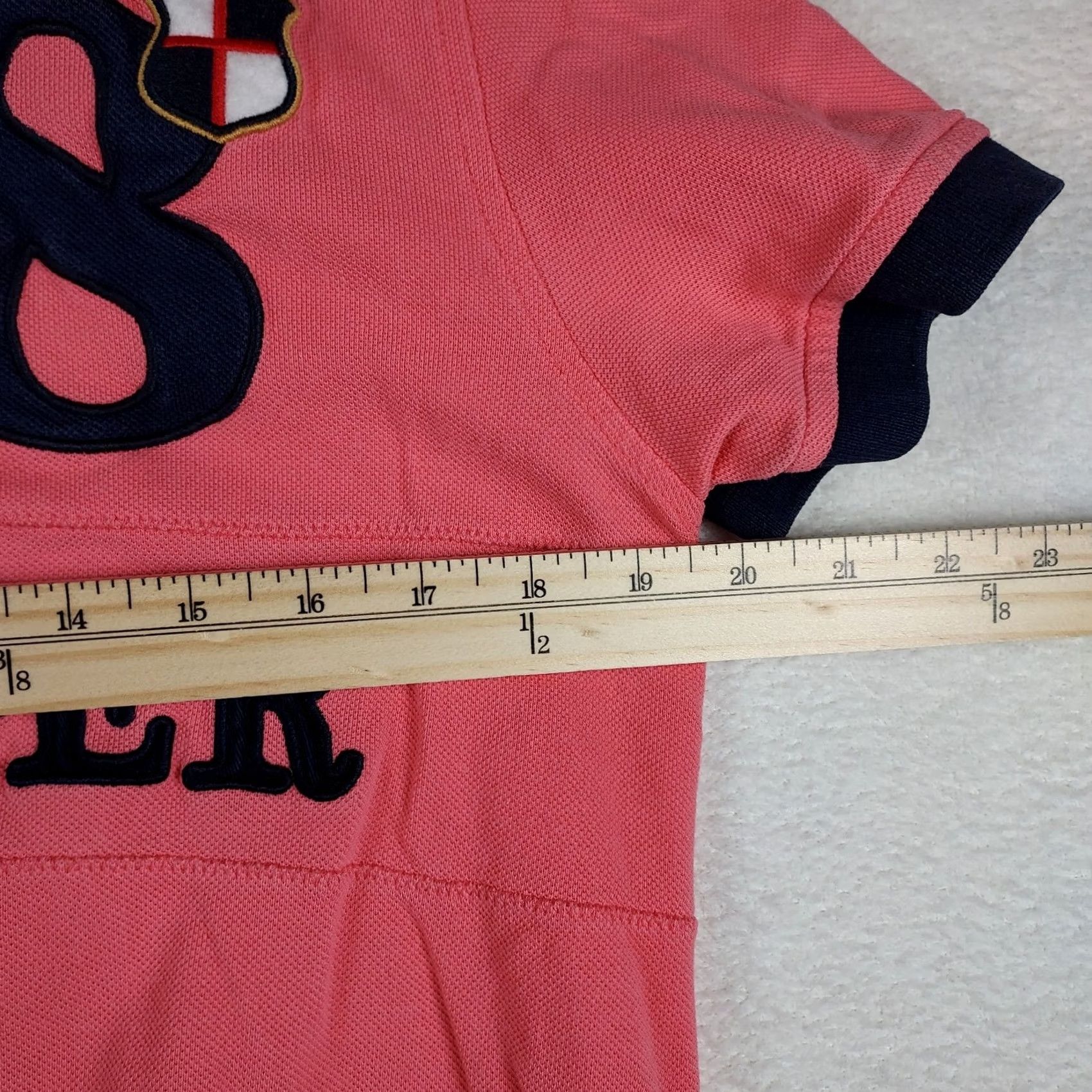 Tommy Hilfiger Tommy Hilfiger Polo Shirt Slim Medium Pink Navy Collar Crest Logo Preppy Button-Up Mens Size US M / EU 48-50 / 2 - 5 Thumbnail