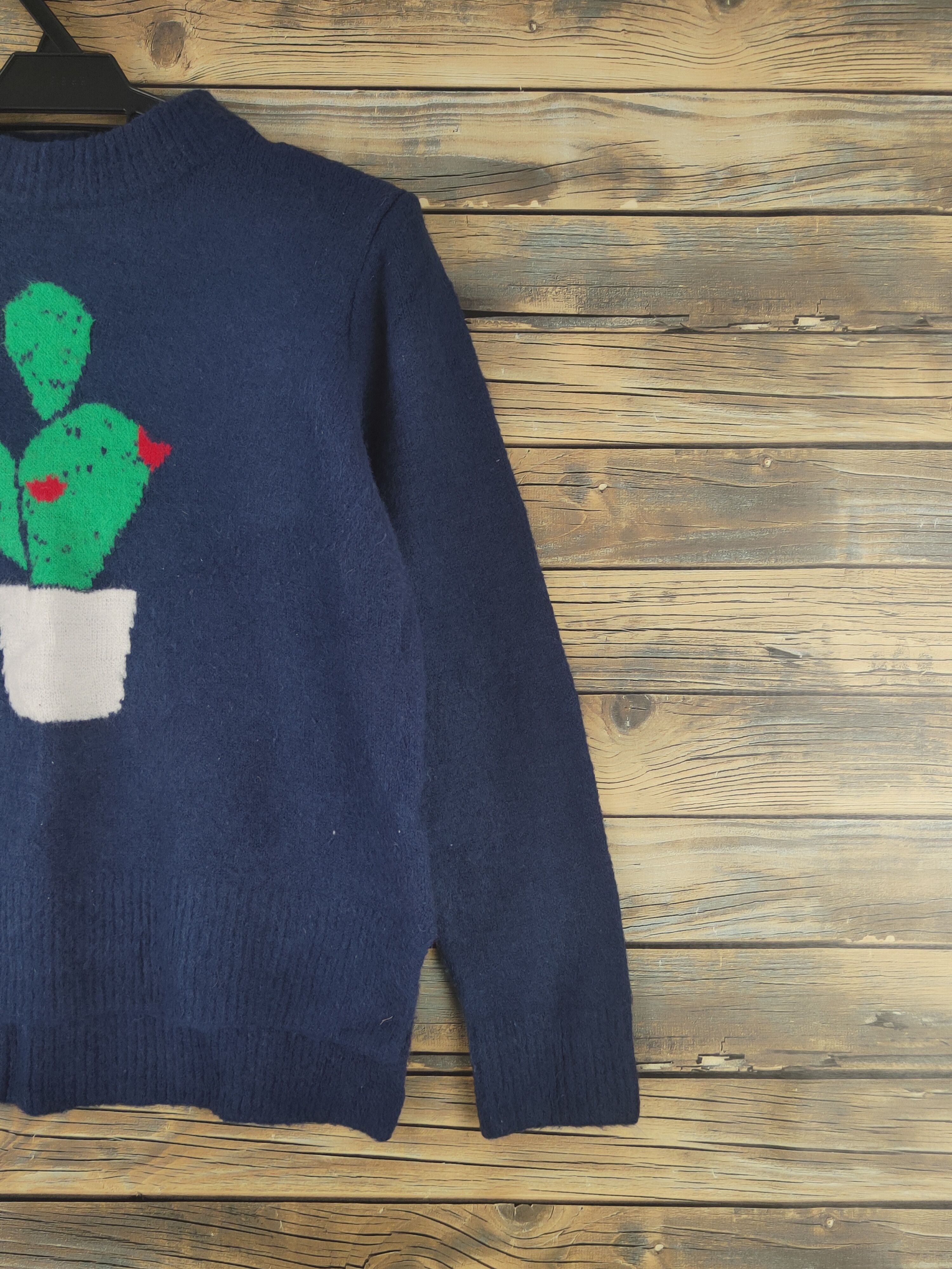 Homespun Knitwear Temt Navy Cactus Knitwear Sweatshirts #W1212 Size S / US 4 / IT 40 - 5 Thumbnail