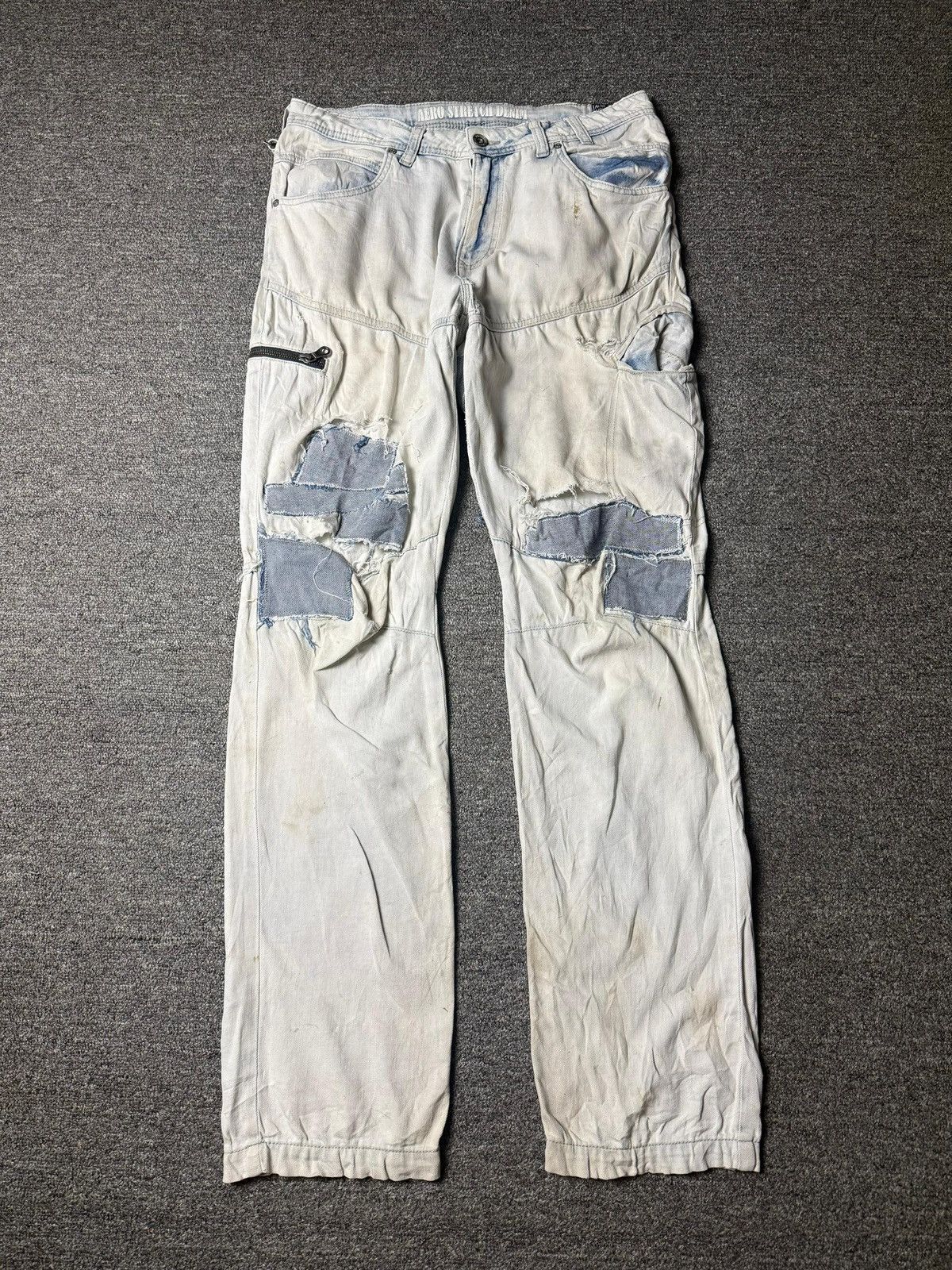 Japanese Brand Fieldcore Aerolight Stretch Jeans with Patches (172) Size US 32 / EU 48 - 1 Thumbnail