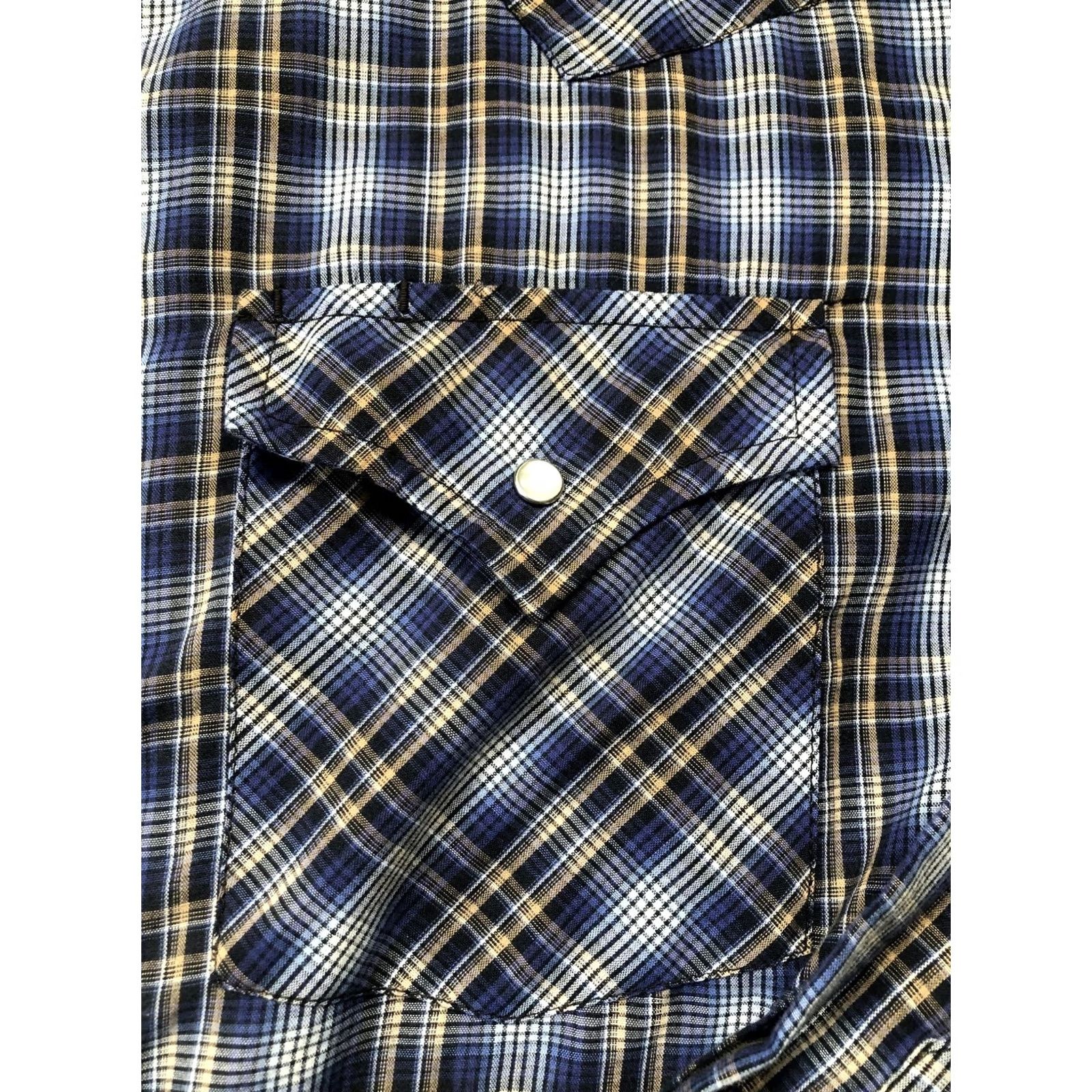 Vintage ELY Cattleman Shirt Mens LT Tall Blue Plaid Western Pearl Snap Cowboy Shirt Size US L / EU 52-54 / 3 - 7 Thumbnail