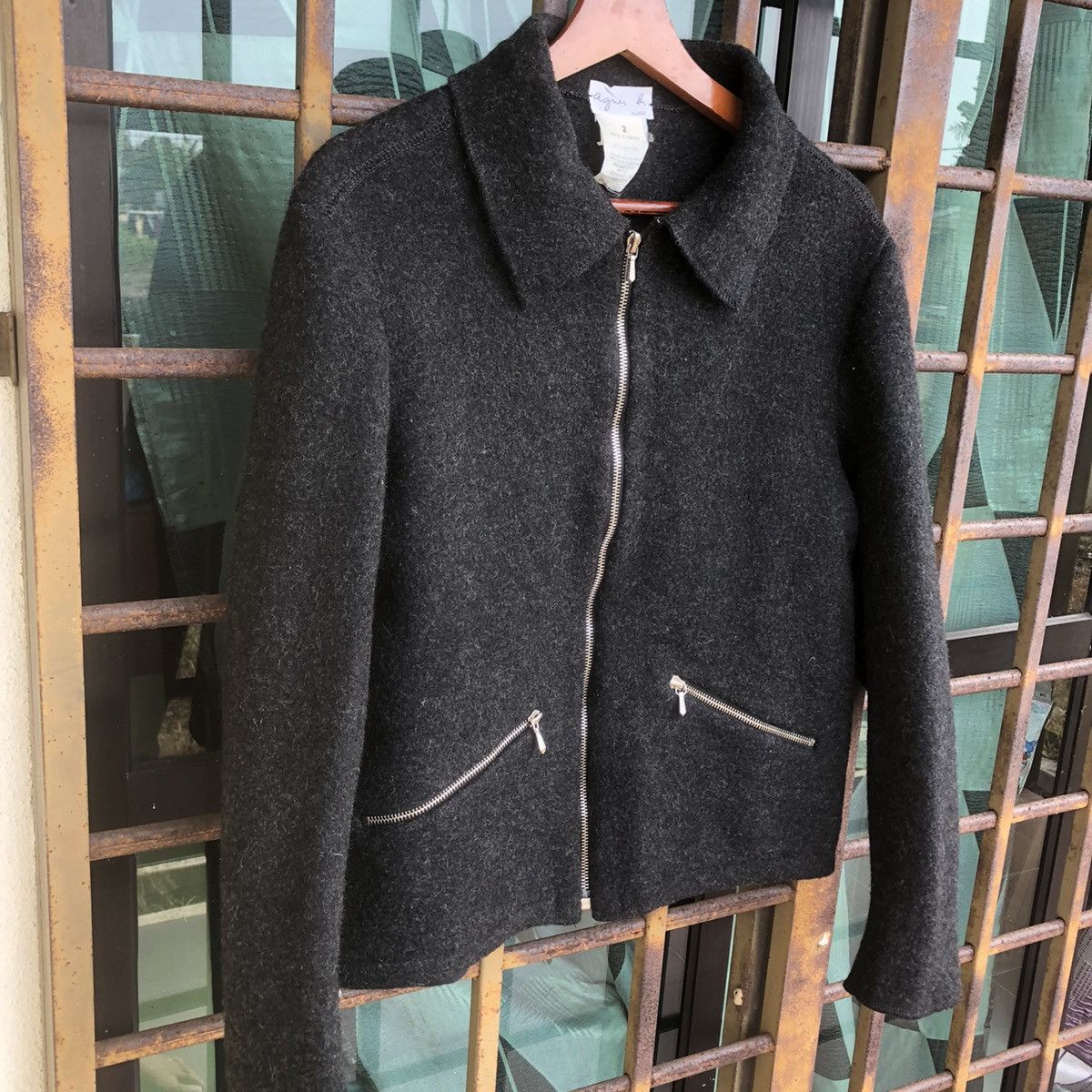 agnes b. Agnes B Laine Wool Zipper Jacket Size XS / US 0-2 / IT 36-38 - 2 Thumbnail