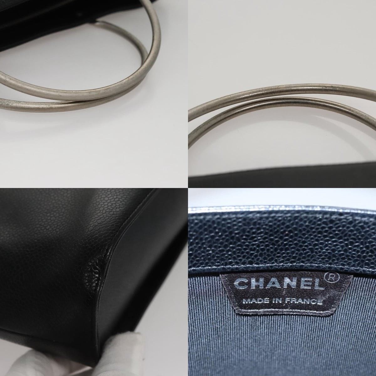 Chanel Chanel Caviar Skin Black Silver CC Handbag Size ONE SIZE - 4 Thumbnail