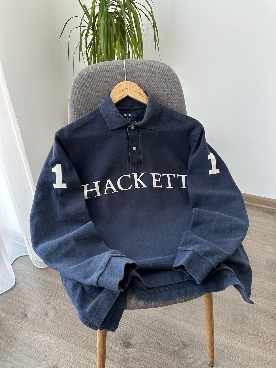Hackett × Vintage Vintage Hackett 1 Blue Big Logo Rugby Sweatshirt Size US S / EU 44-46 / 1 - 4 Thumbnail