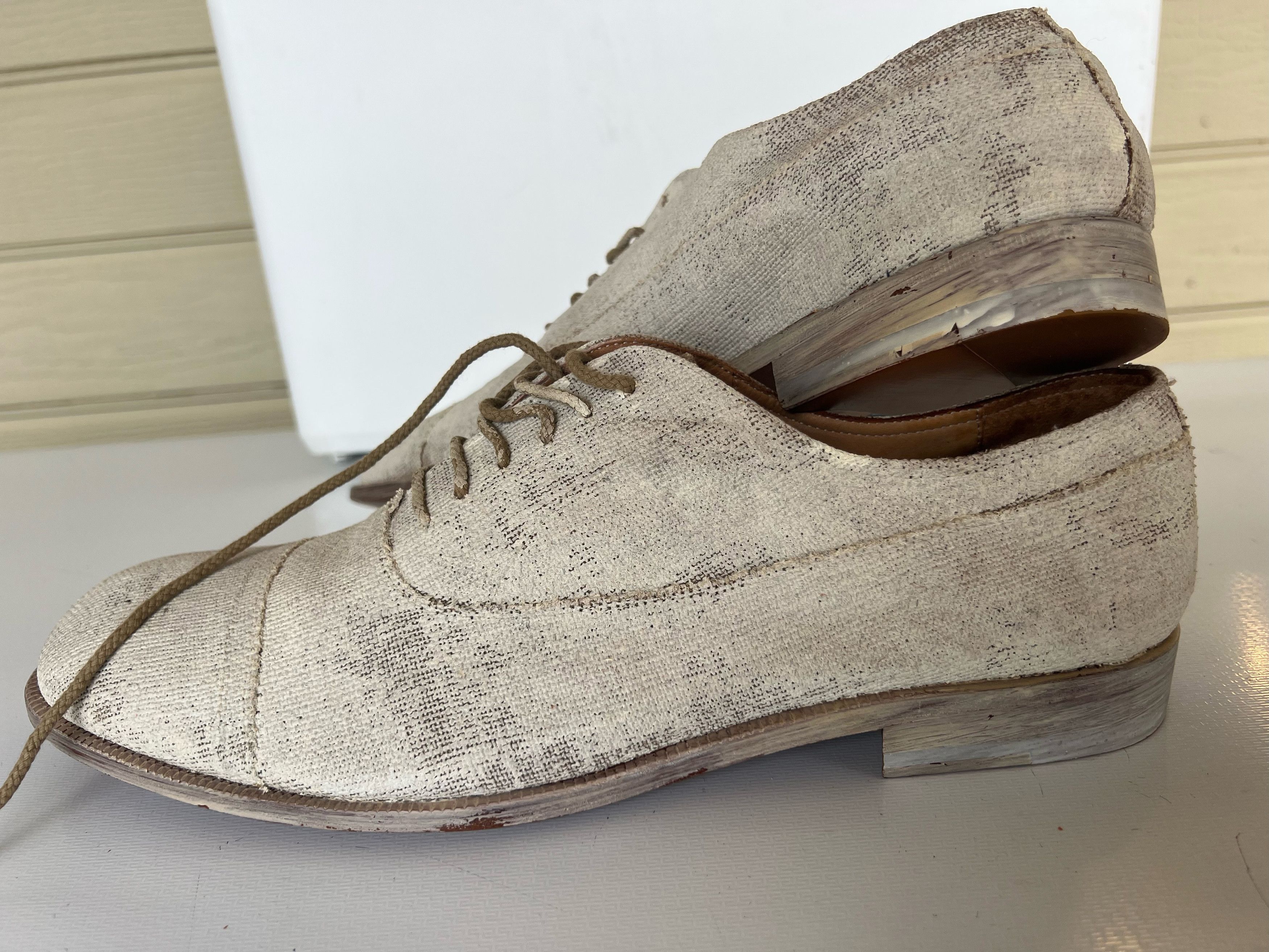 Maison Margiela maison martin Margiela painted linen lace up shoe Size US 11 / EU 44 - 5 Thumbnail