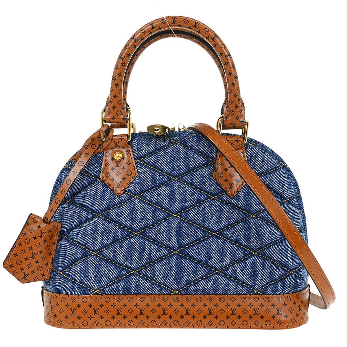 Louis Vuitton Louis Vuitton Alma Handbag Malletage Denim with Monogram Leather Size ONE SIZE - 1 Thumbnail